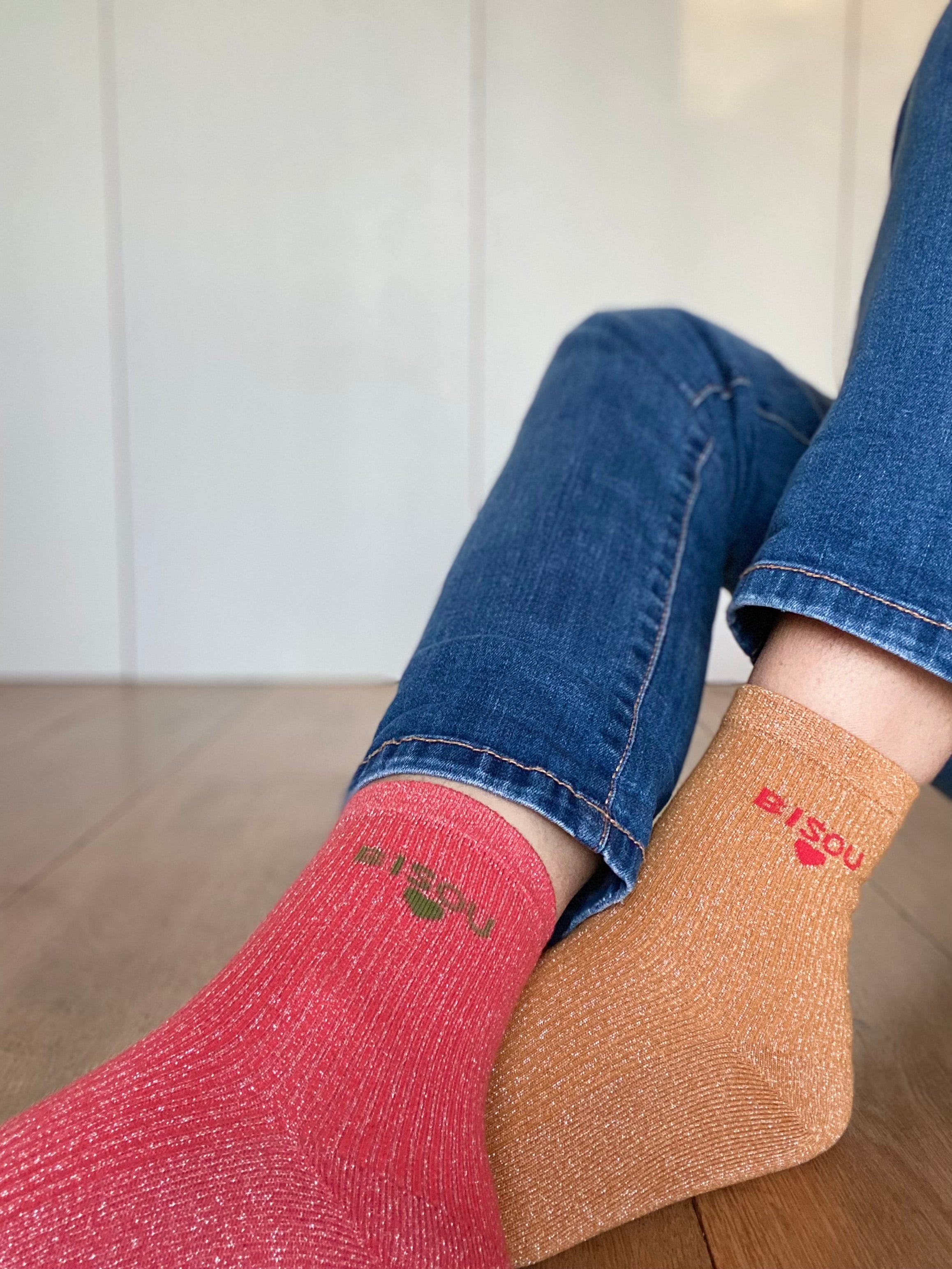 Chaussettes scintillantes glitter ZORA - Bisou