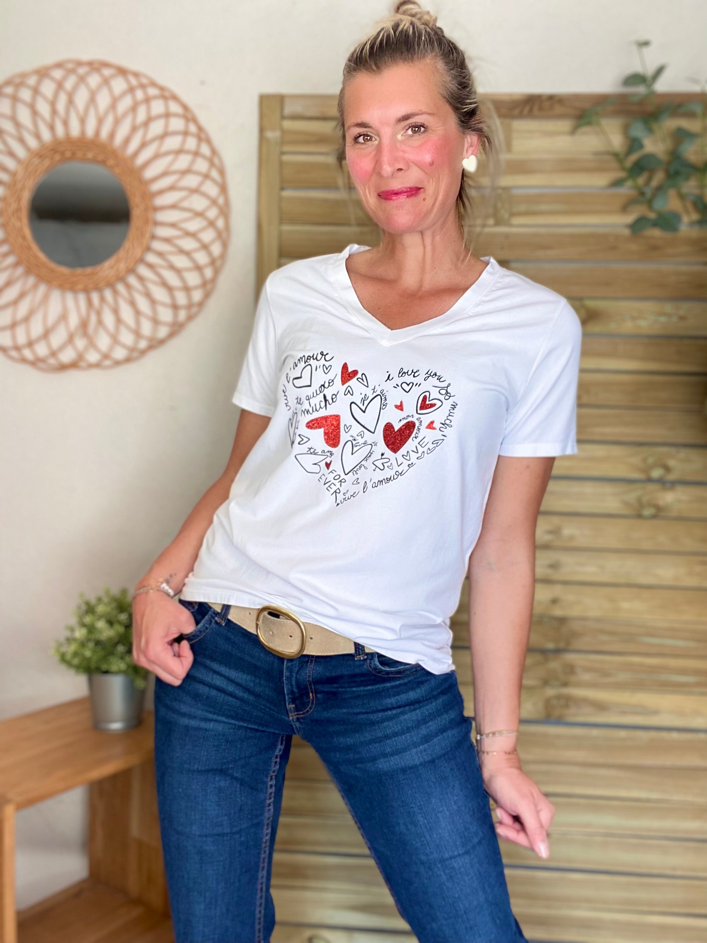 Tee shirt paillettes Te quiero ❤️ PIPPA
