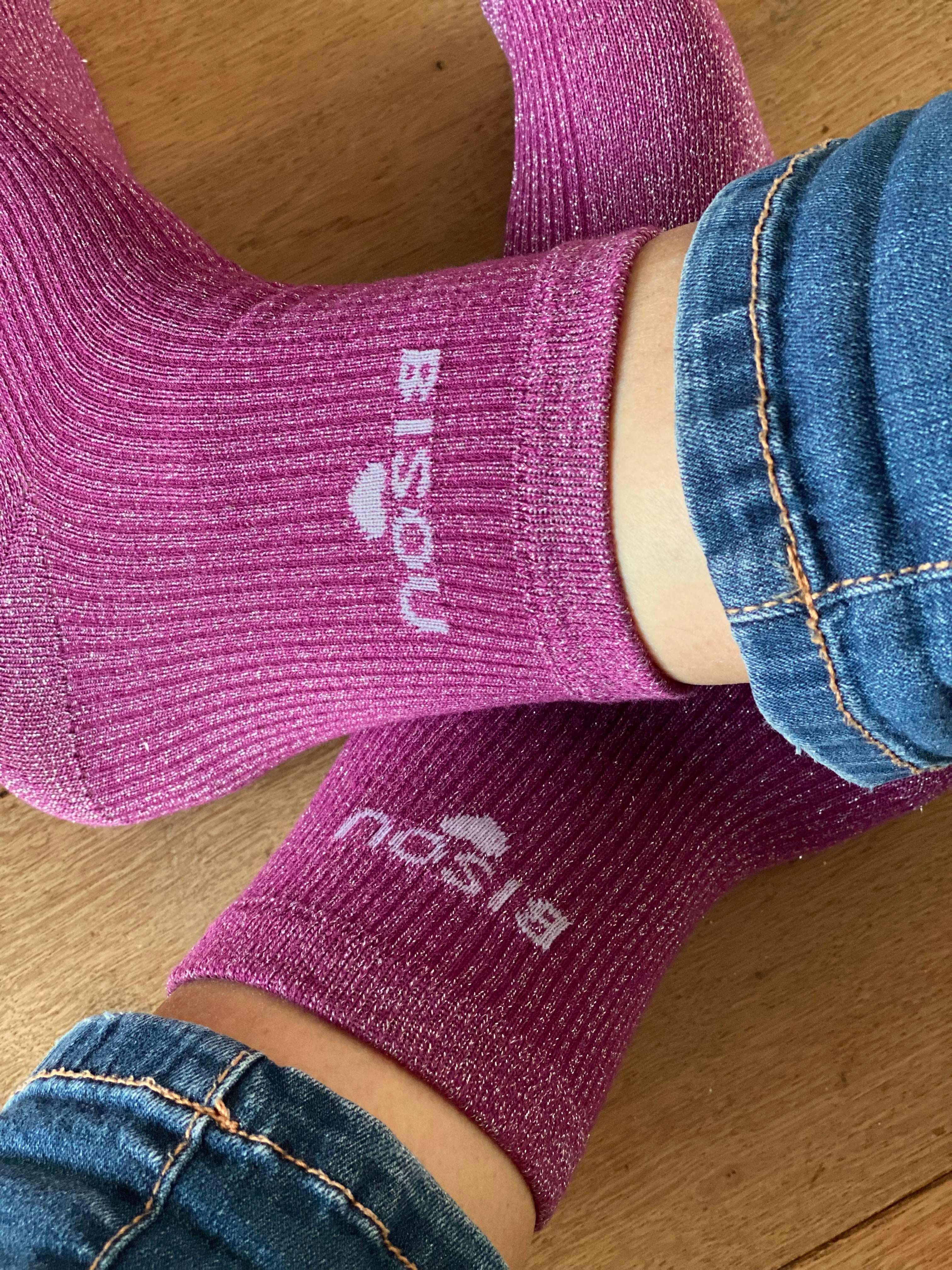 Chaussettes scintillantes glitter ZORA - Bisou