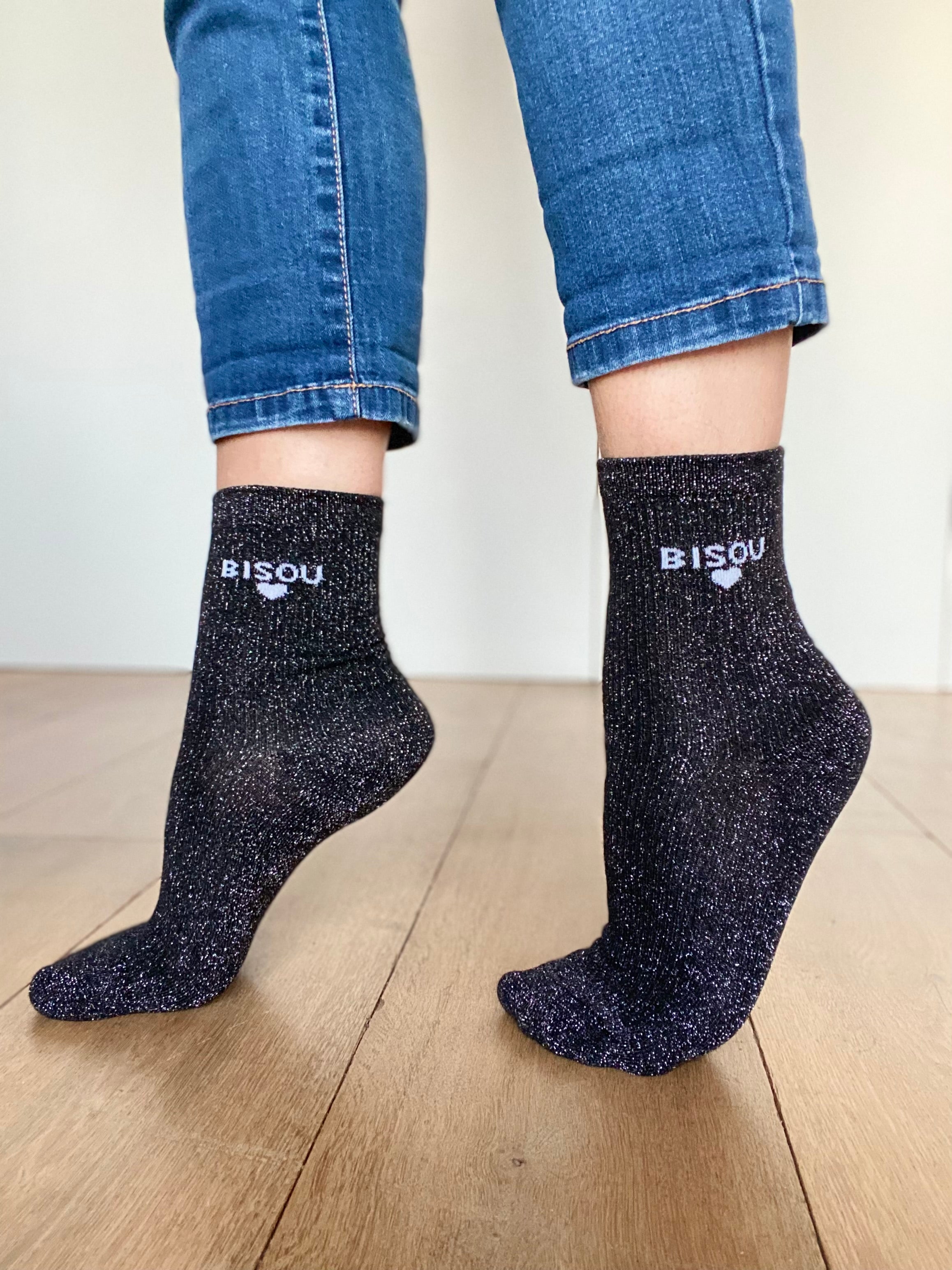 Chaussettes scintillantes glitter ZORA - Bisou