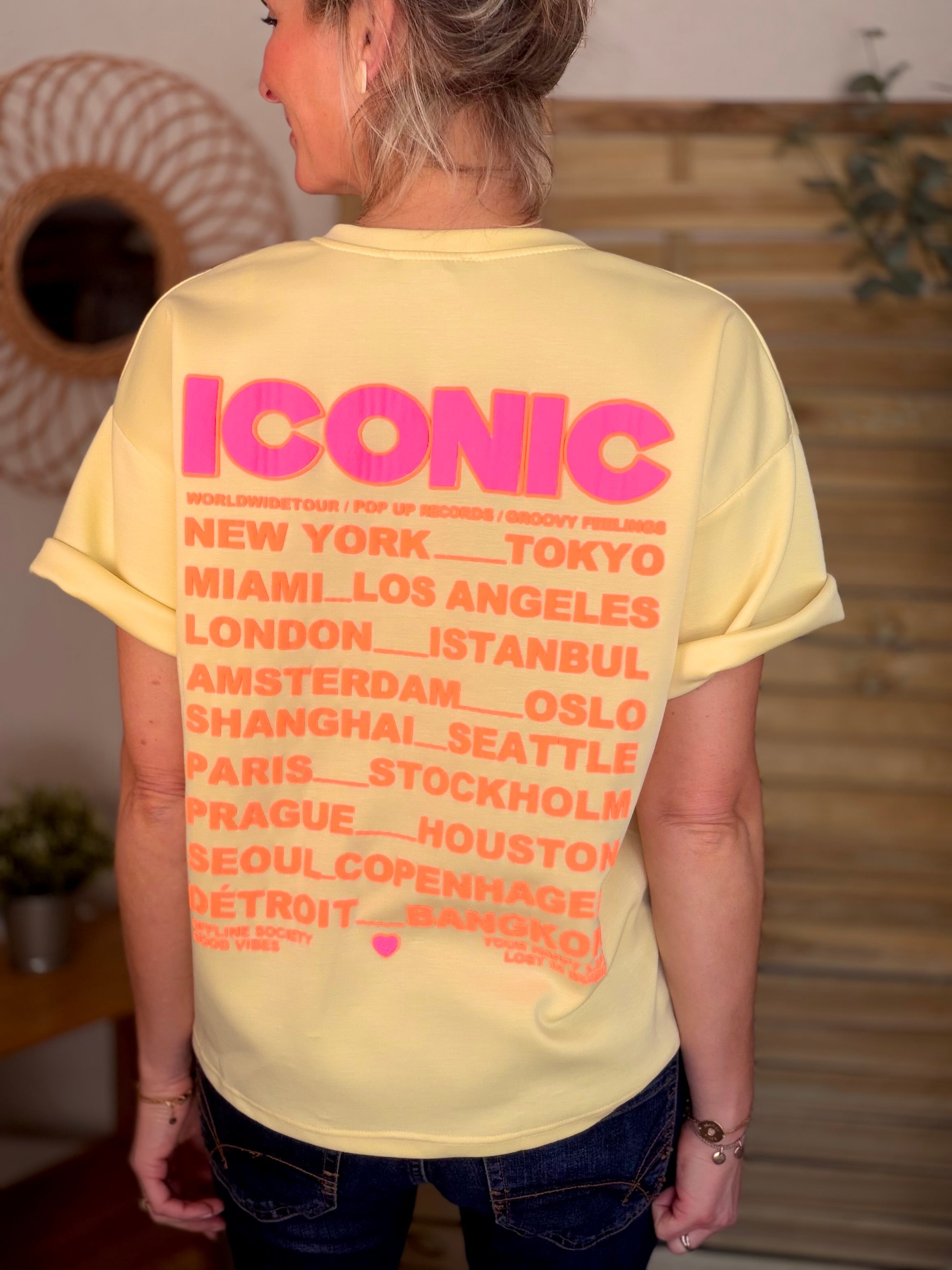 Tee shirt ICONIC matière sweat - THÉA Jaune