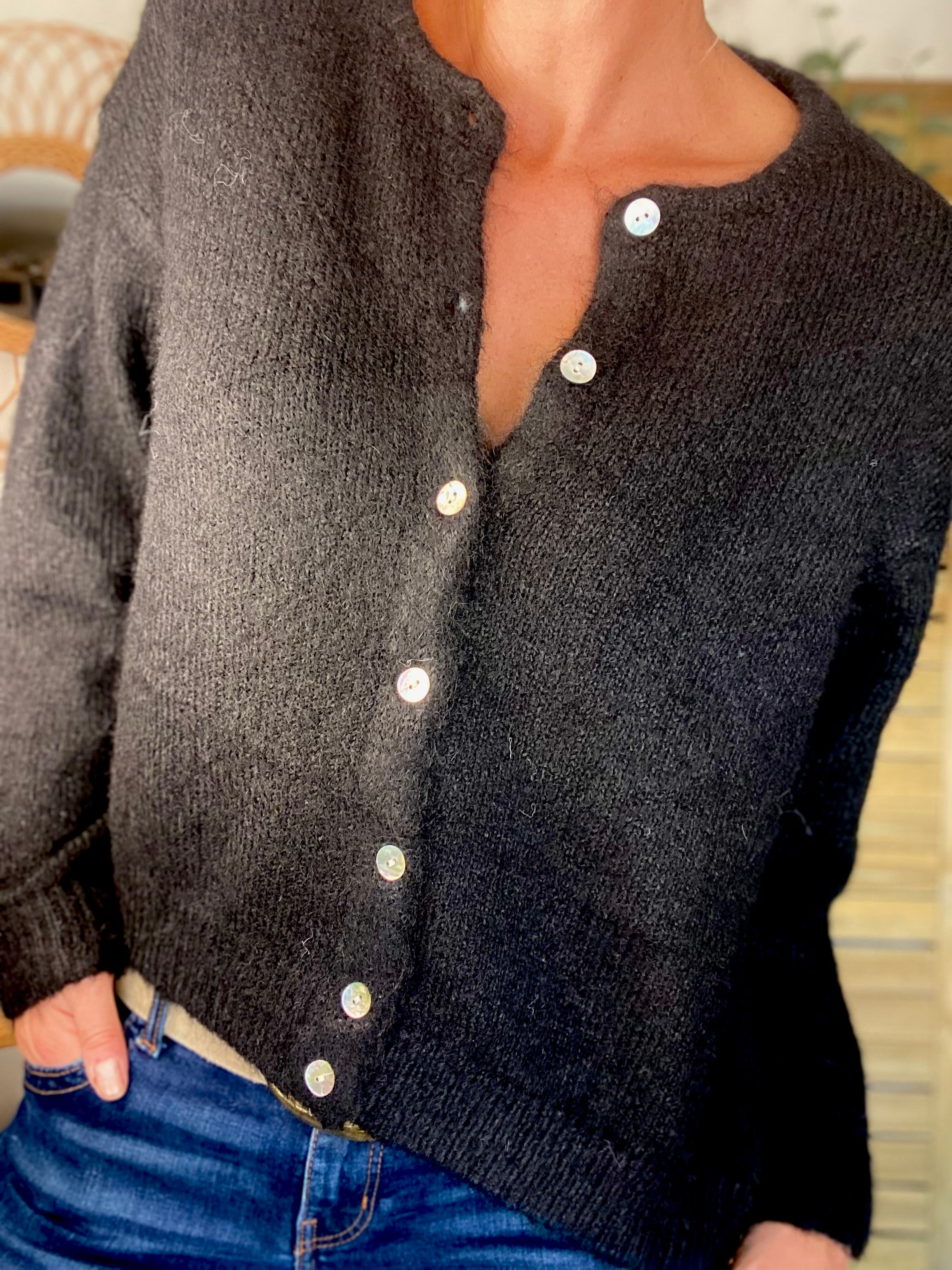 Gilet en maille SYDNEY - Noir