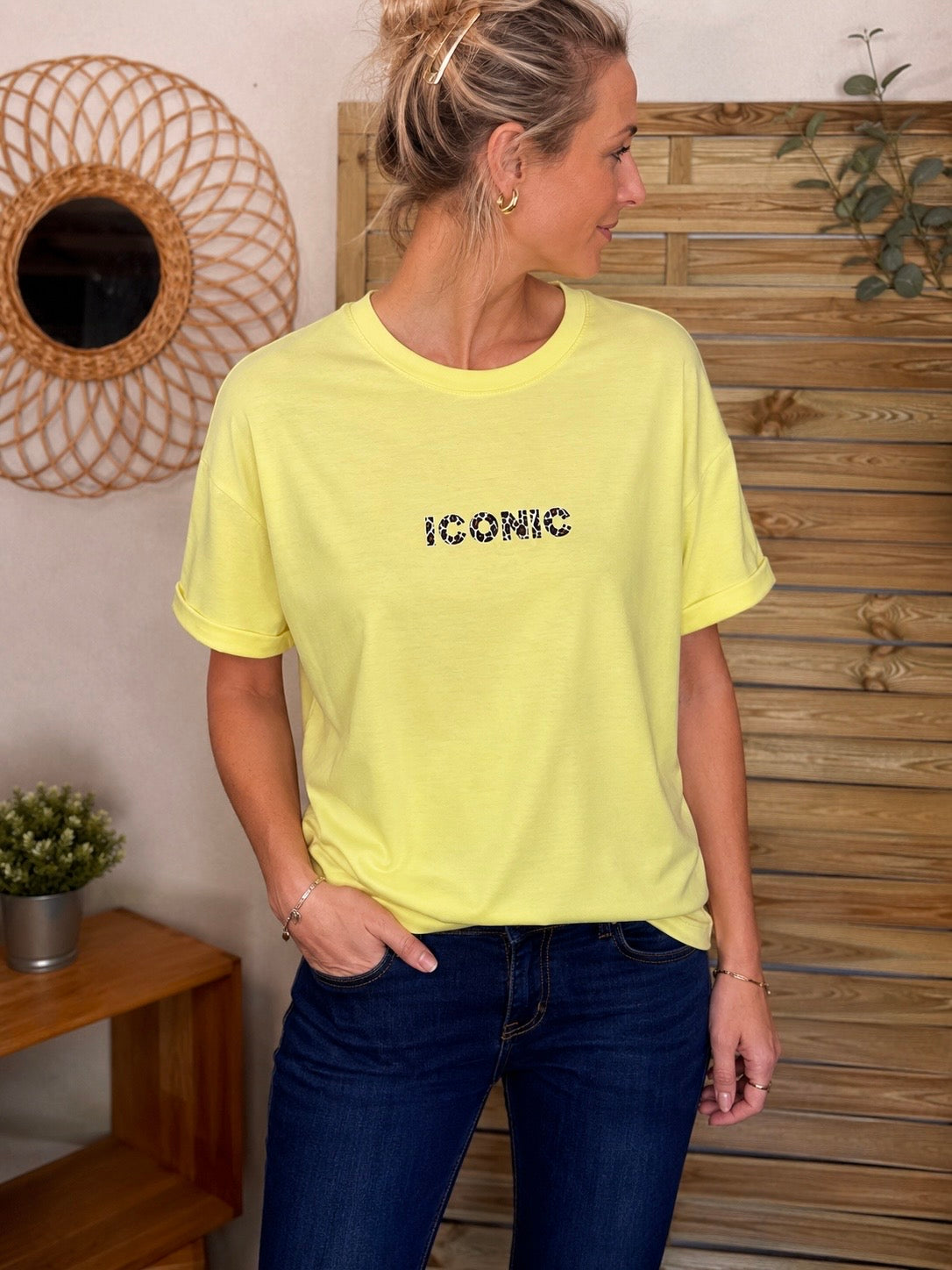 Tee shirt ICONIC Léo LÉONA Jaune