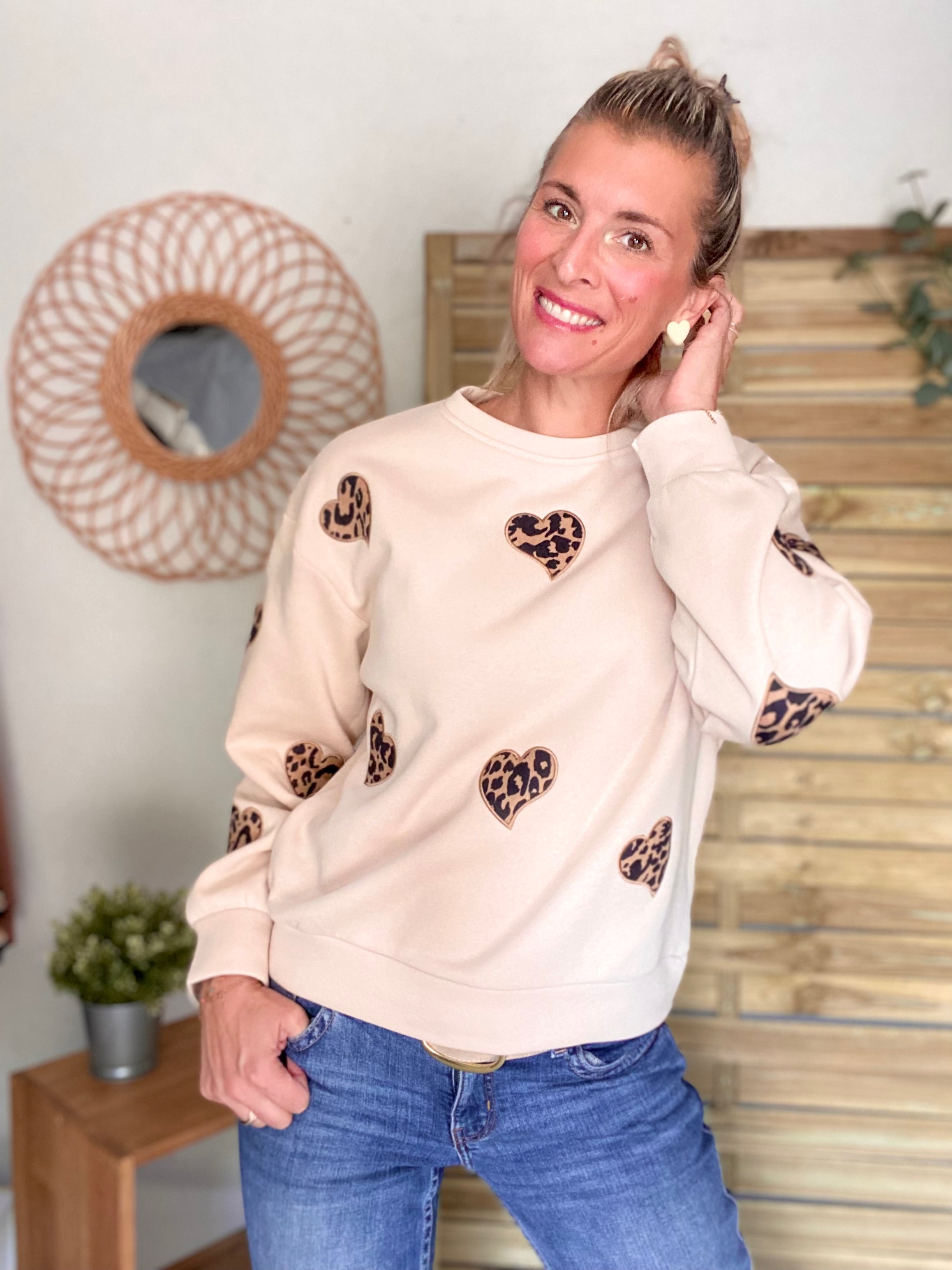 Sweat oversize Coeurs Léo VALENTIN