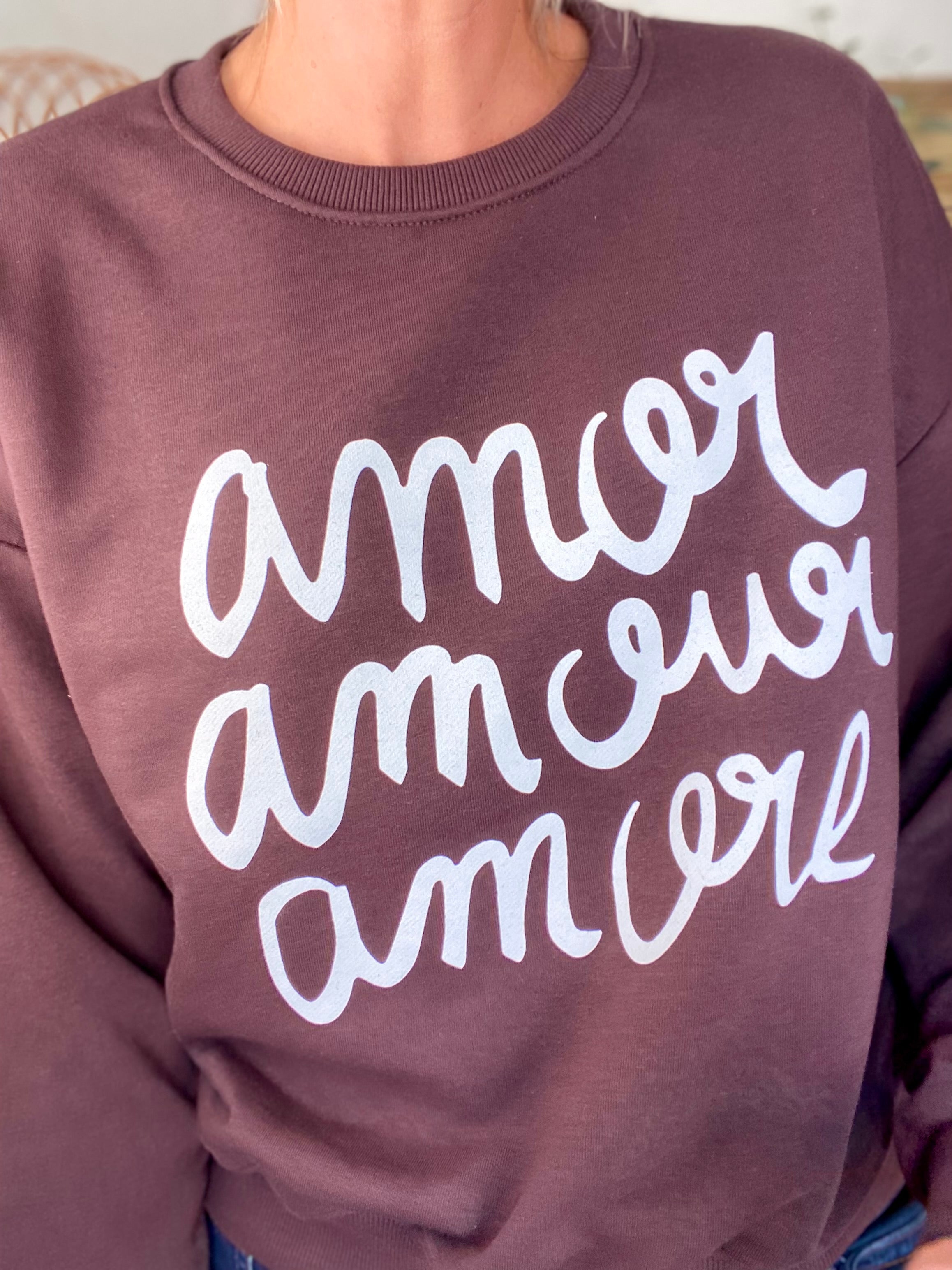 Sweat amor amour amore COLINE - Chocolat