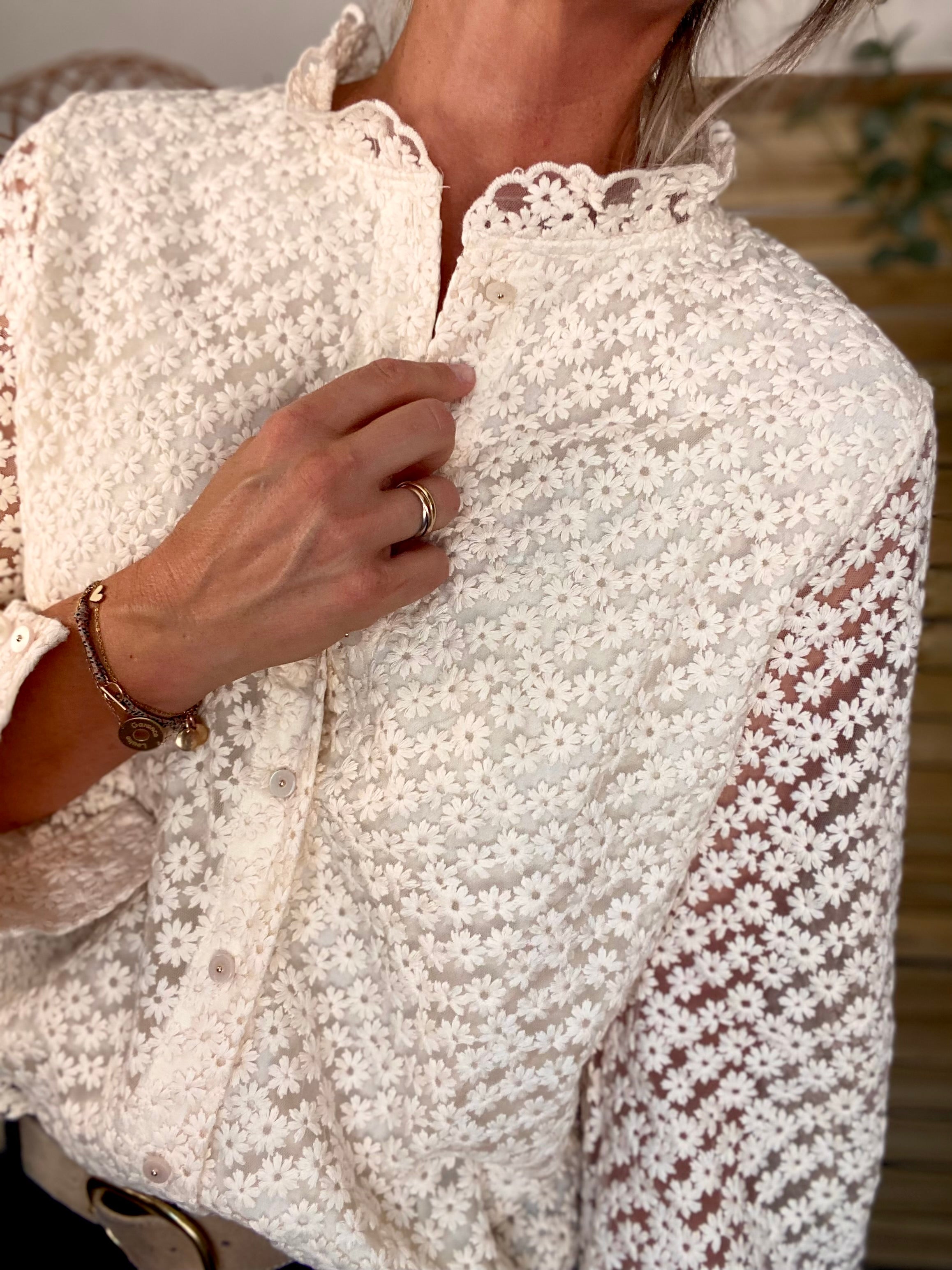 Blouse ajourée crochet ROMANE