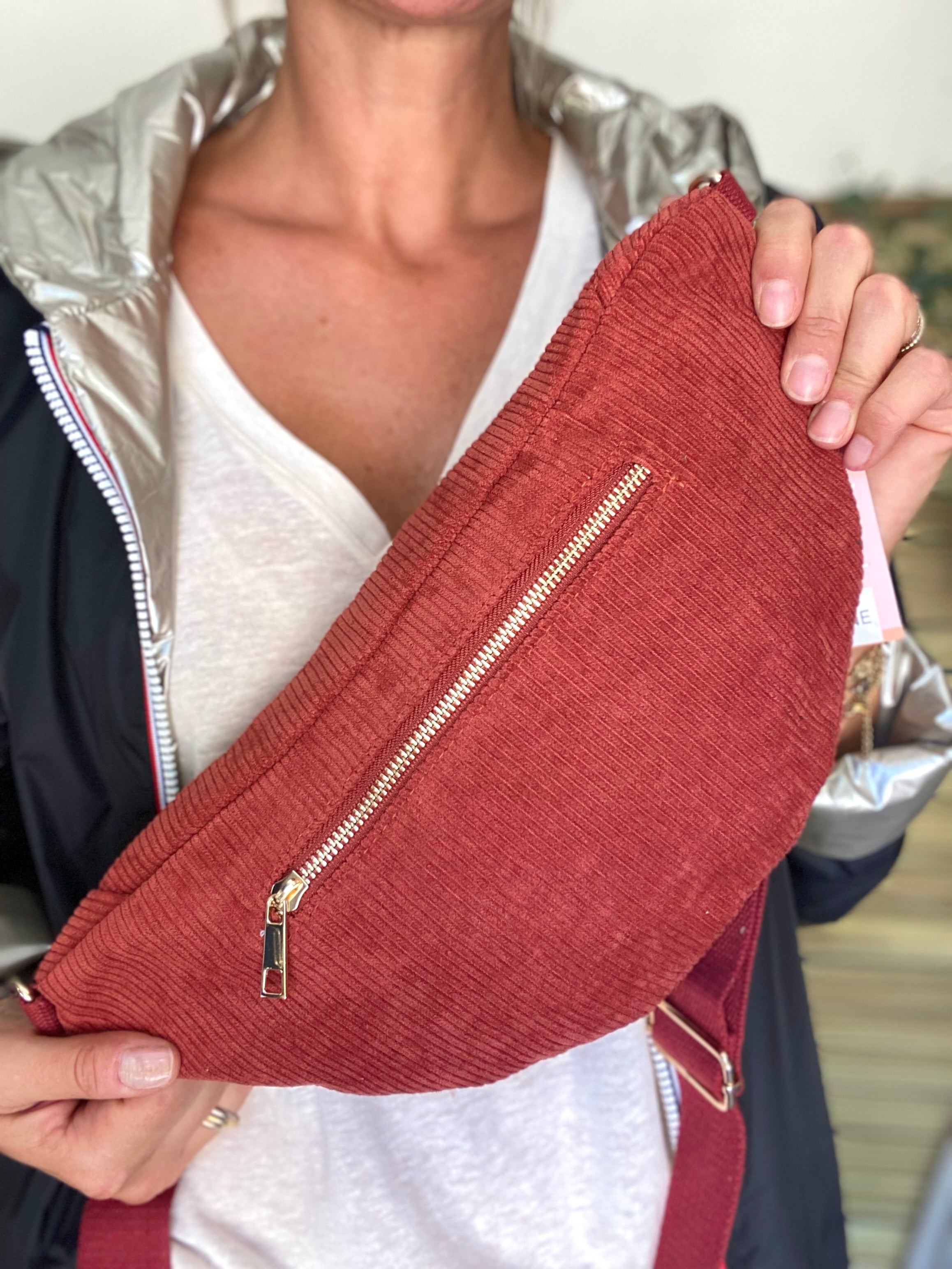 Sac banane XL velours côtelé Ciao Boum - IVY - Terracotta (20 coloris)