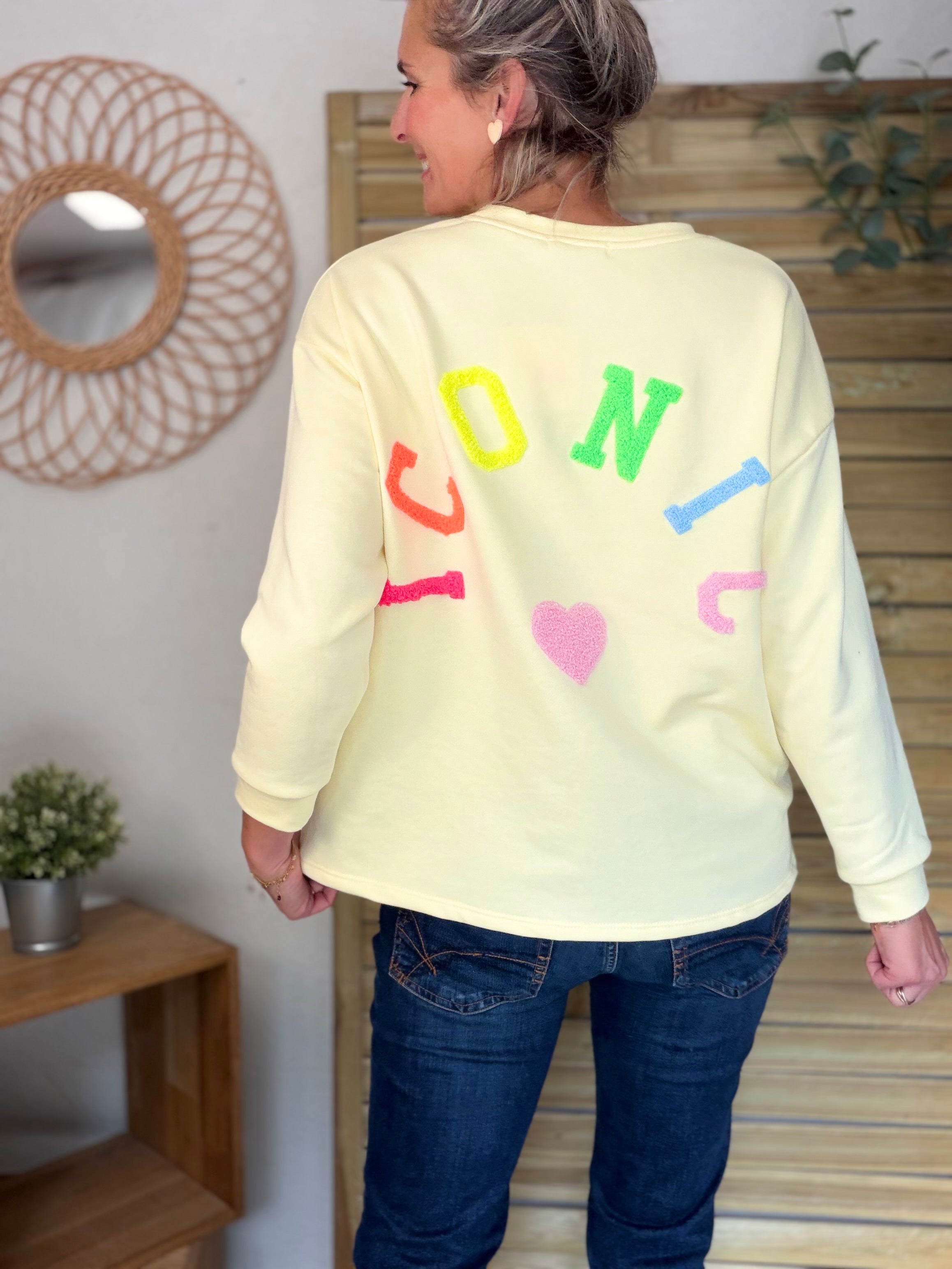 Sweat ICONIC multicolore - NORA Jaune