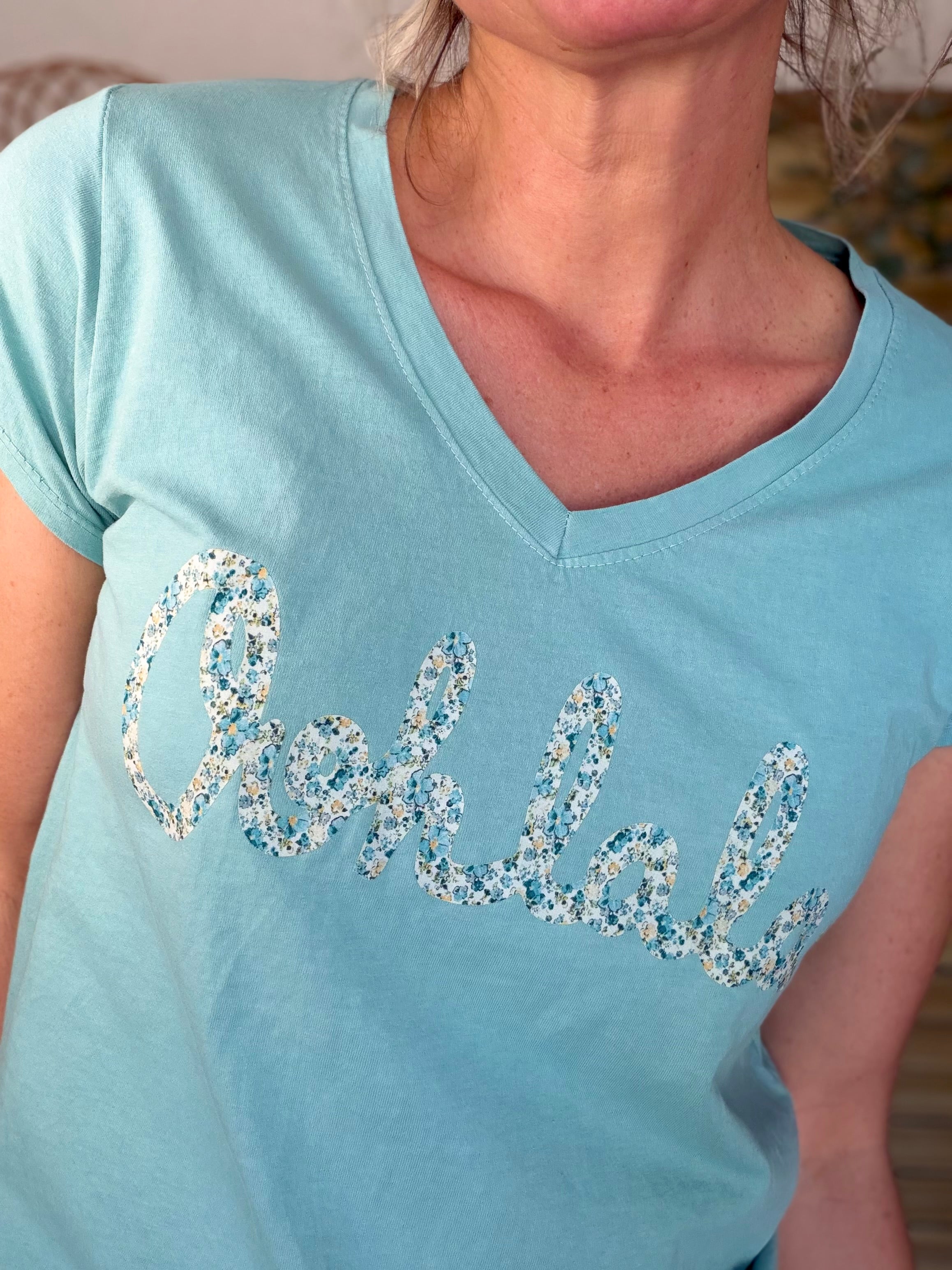 Tee shirt Ohlala Liberty VERA Vert céladon