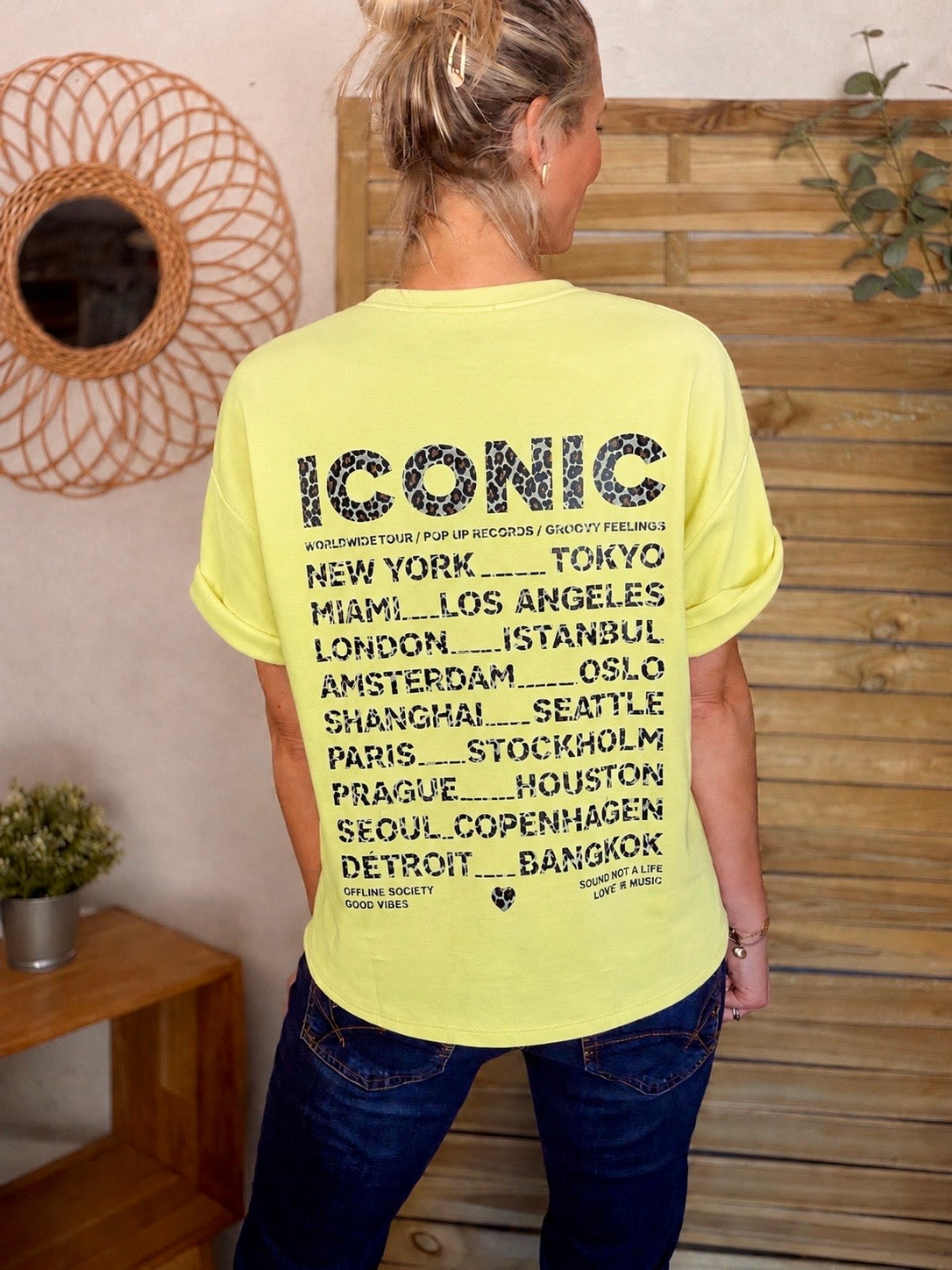 Tee shirt ICONIC Léo LÉONA Jaune