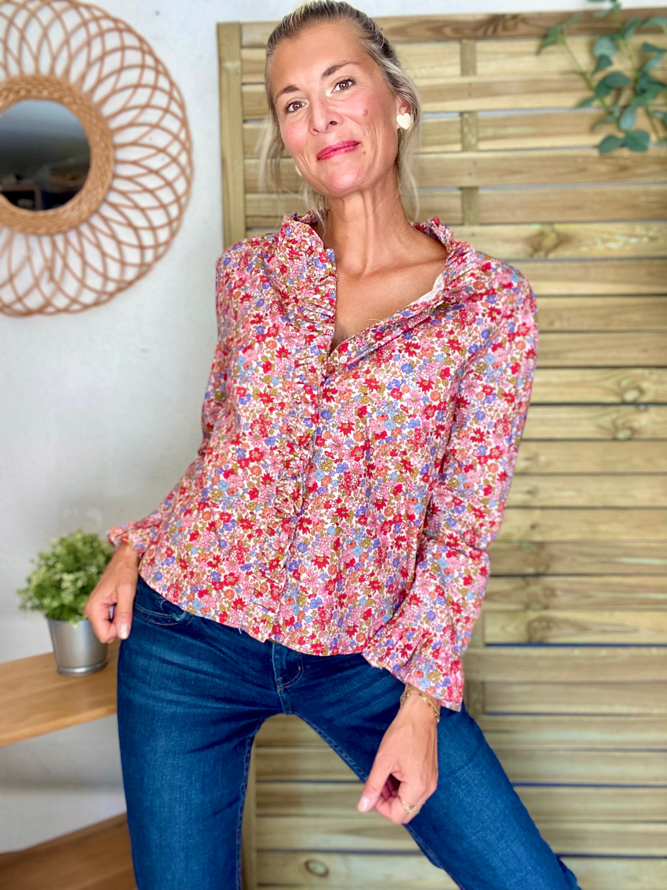 Chemise imprimé Liberty, col volanté YSÉE