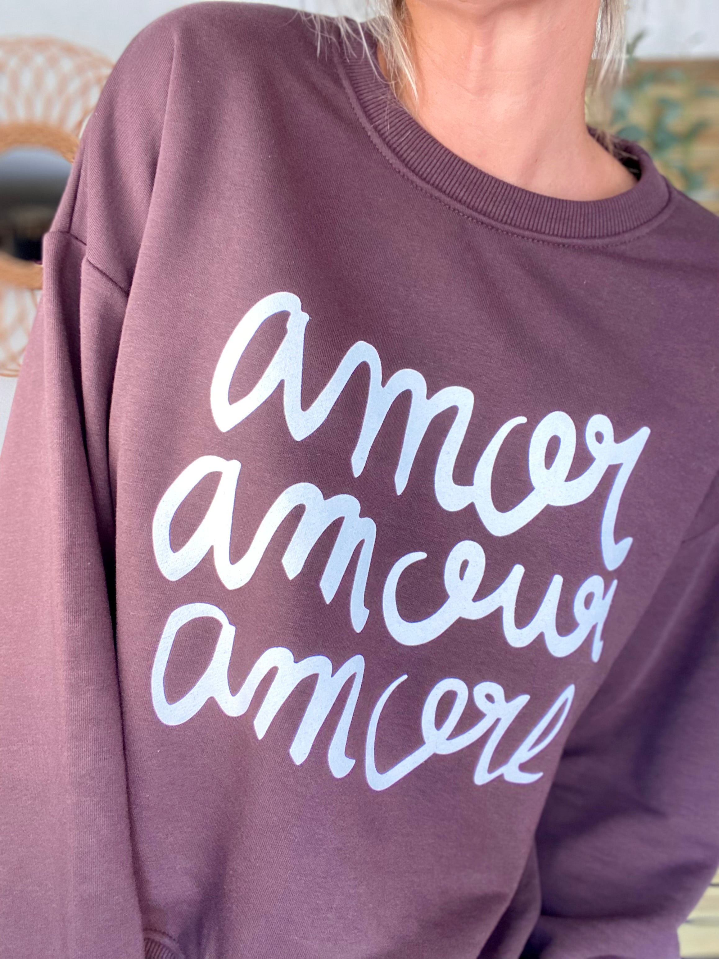 Sweat amor amour amore COLINE - Chocolat
