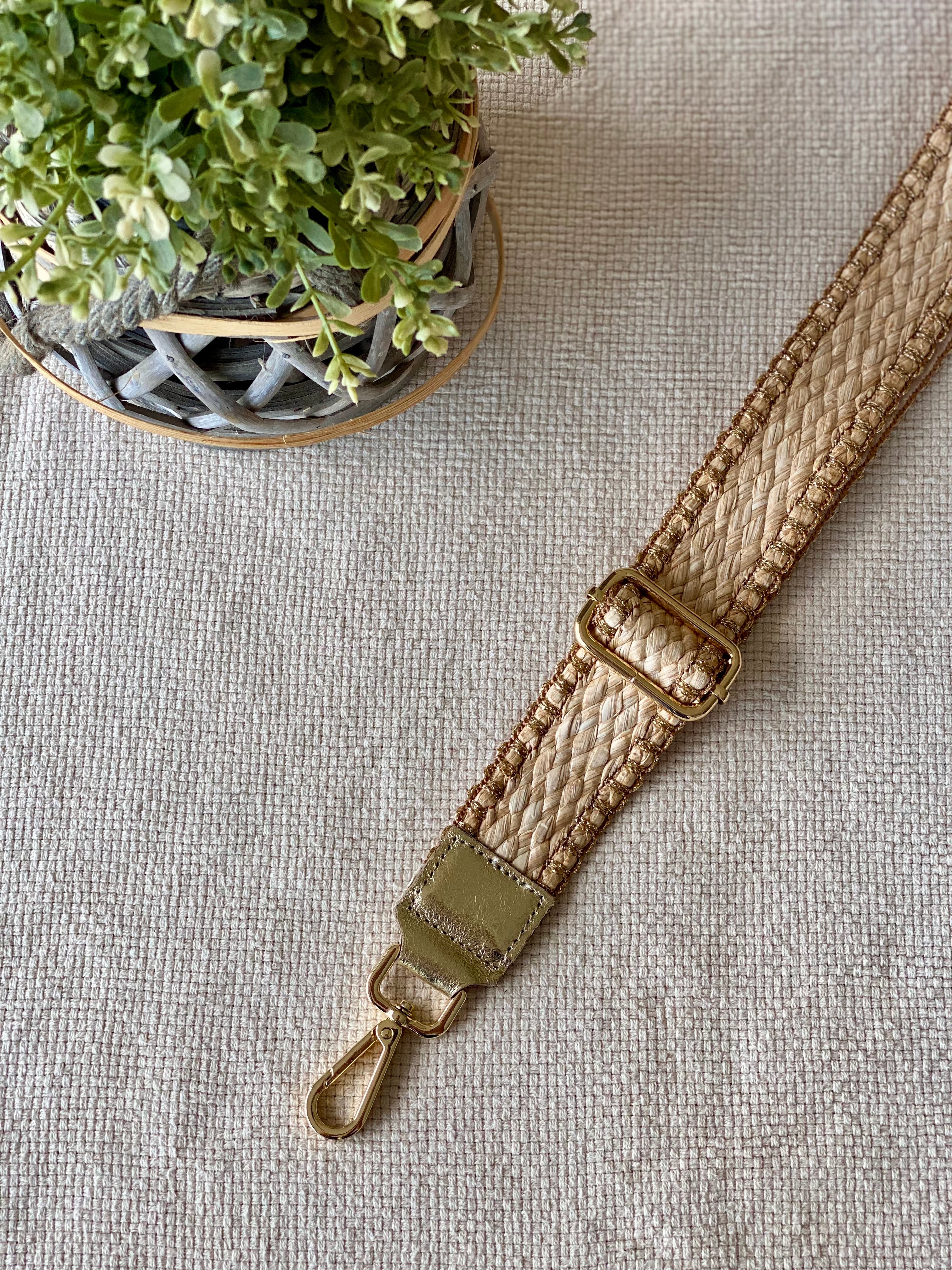 Sangle / Bandoulière pour sacs/ bananes - JENNY (effet paille)