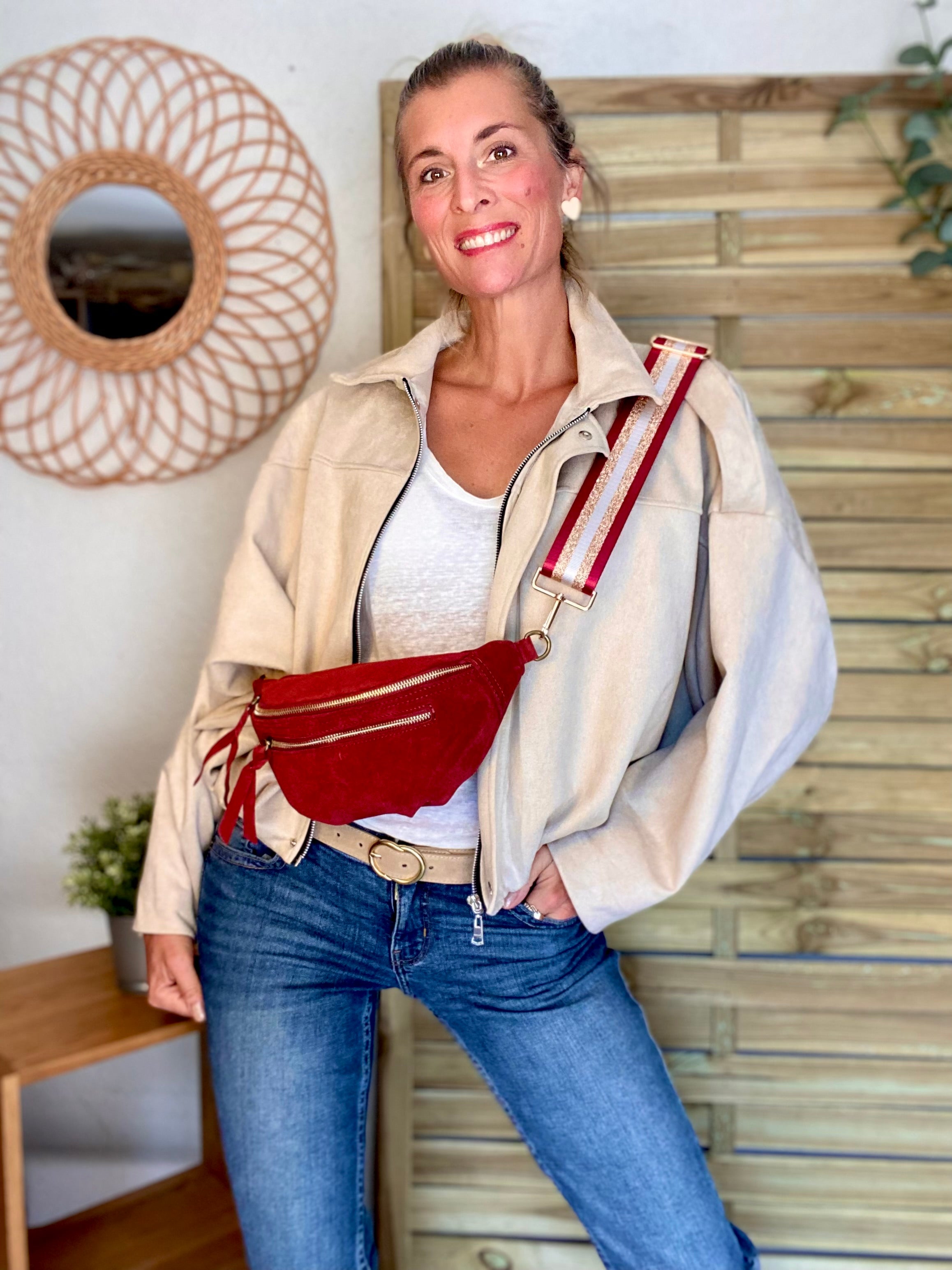 Veste oversize en suédine ISAAC - Beige clair
