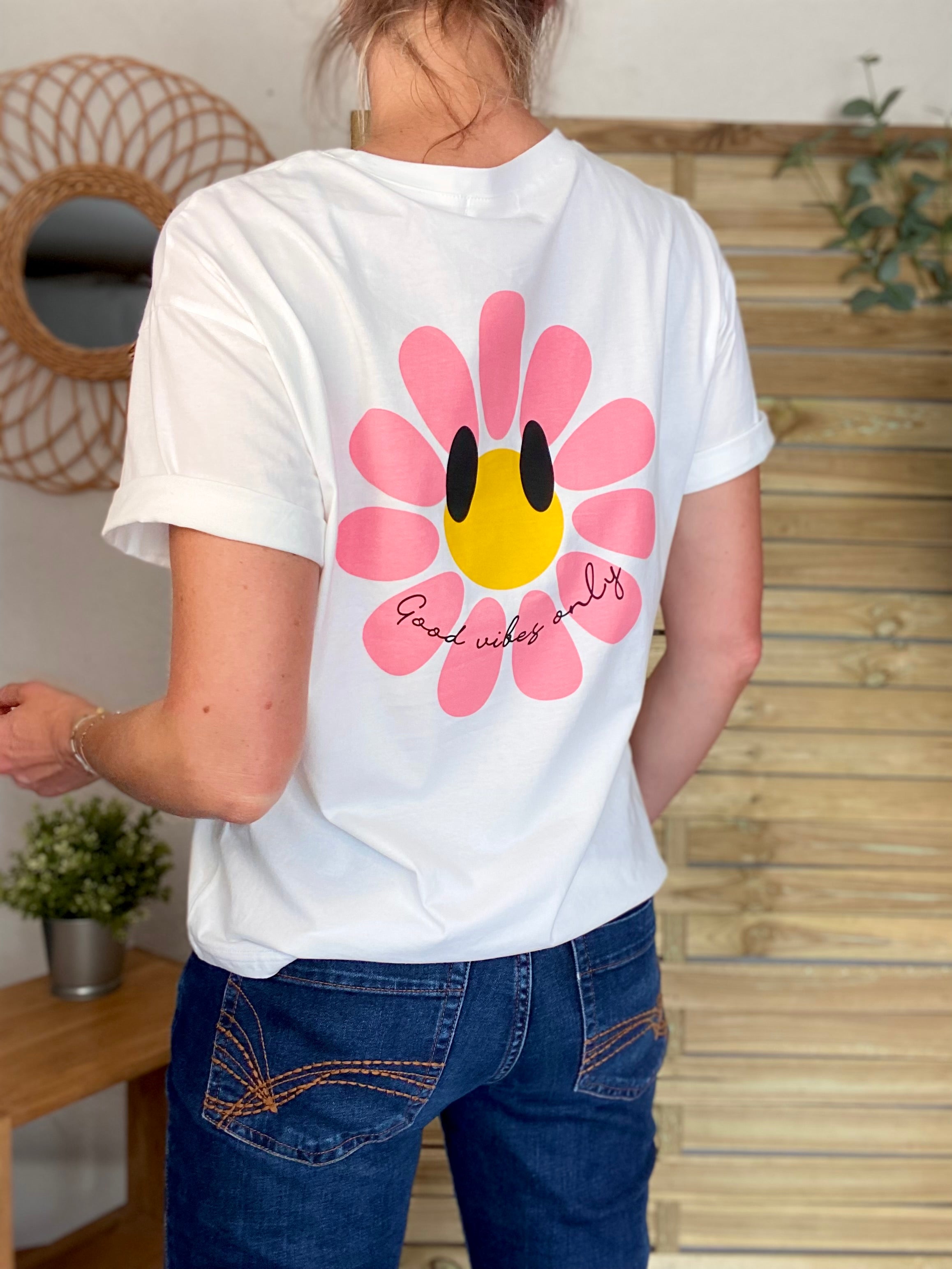 Tee shirt Good Vibes MARGUERITE 🌼 Blanc
