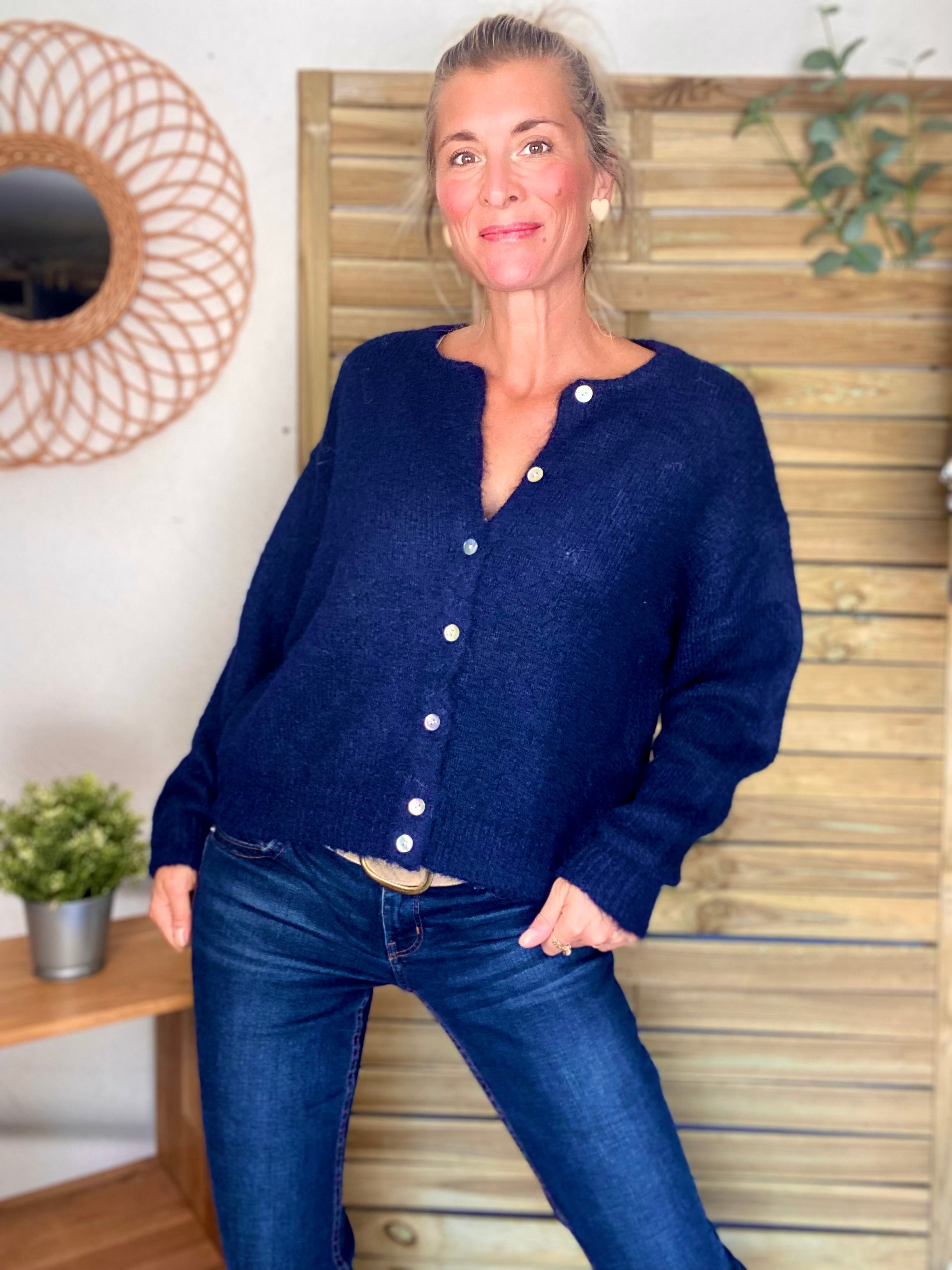 Gilet en maille SYDNEY - Bleu marine