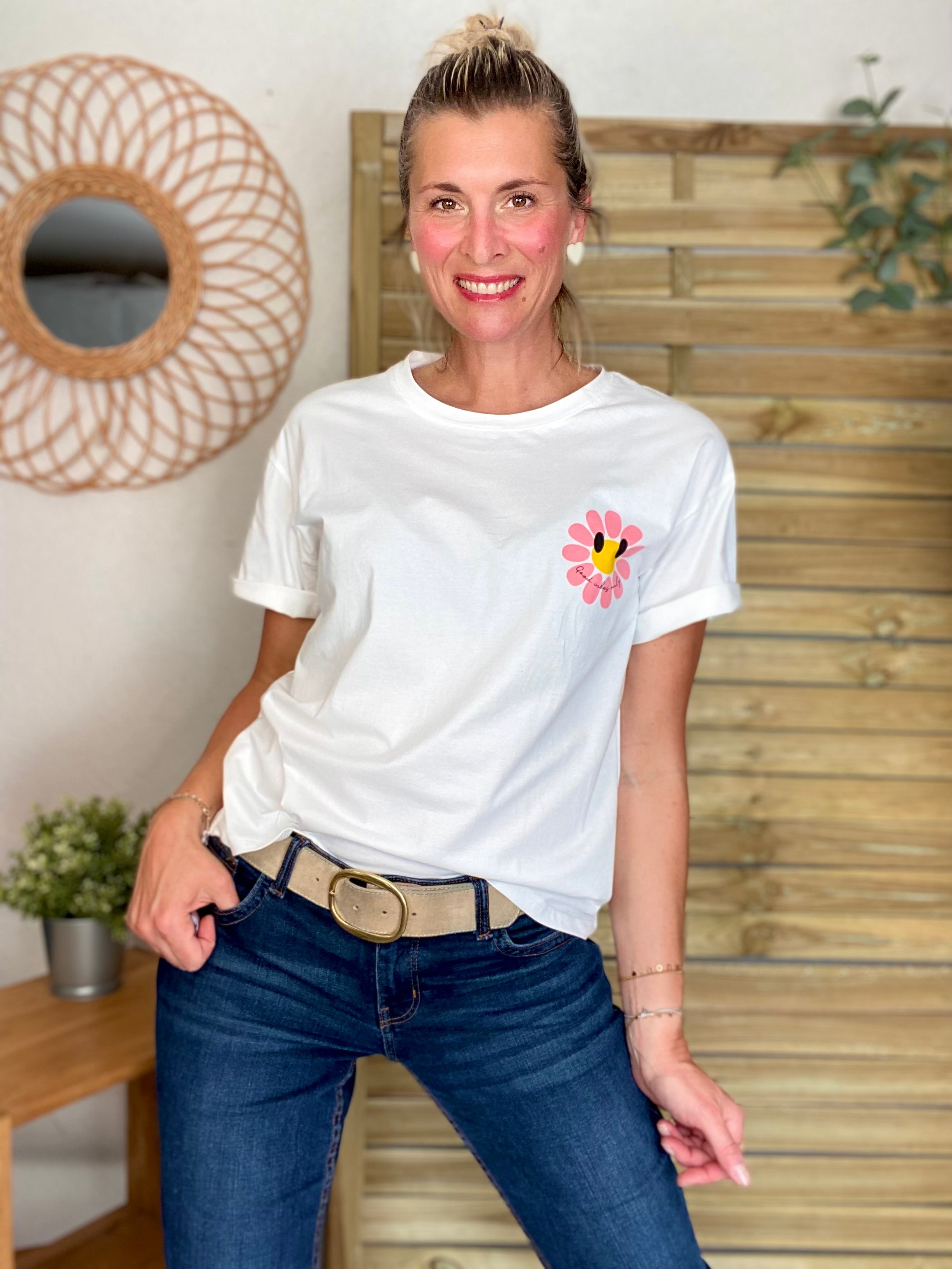 Tee shirt Good Vibes MARGUERITE 🌼 Blanc