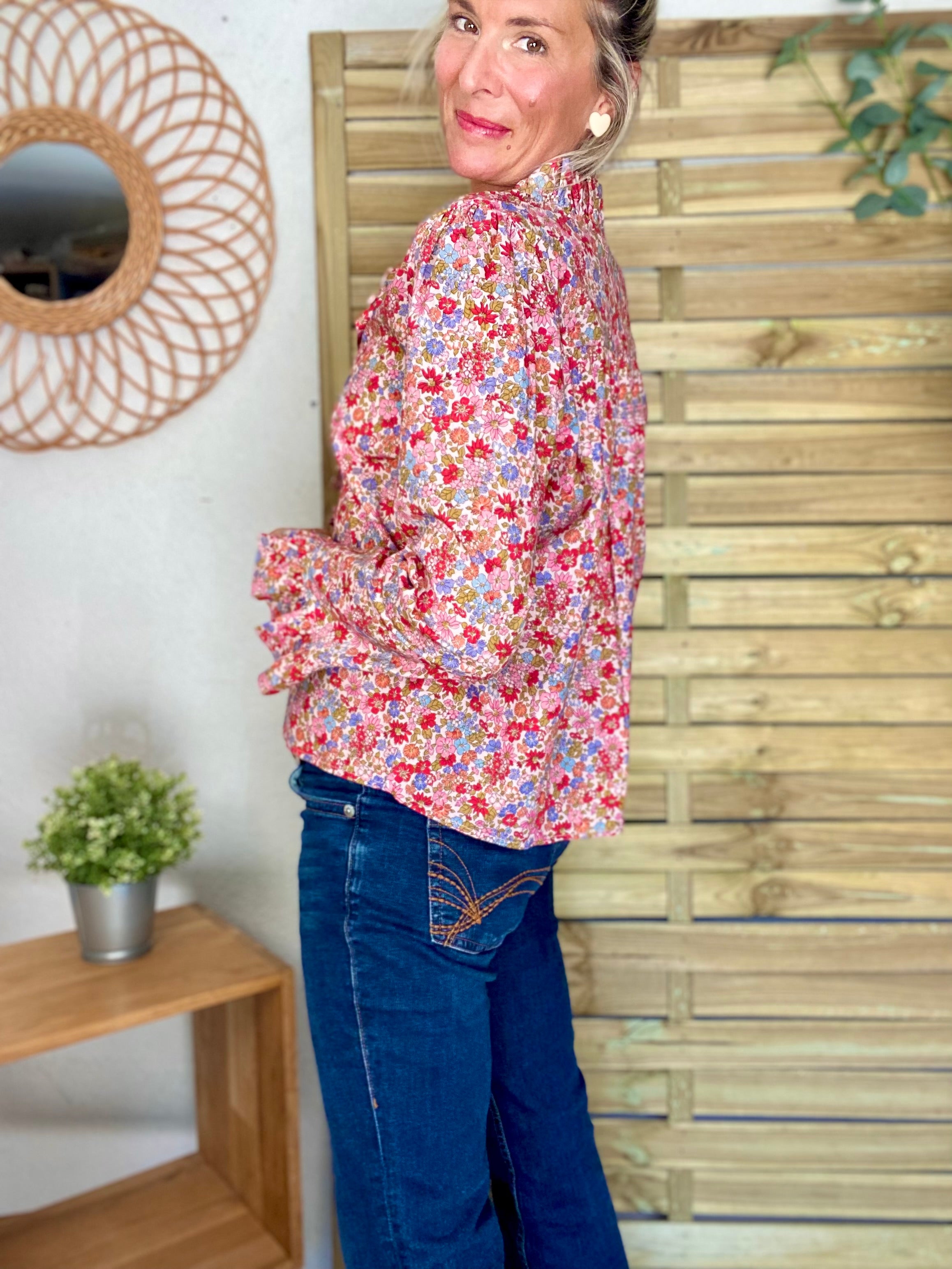 Chemise imprimé Liberty, col volanté YSÉE