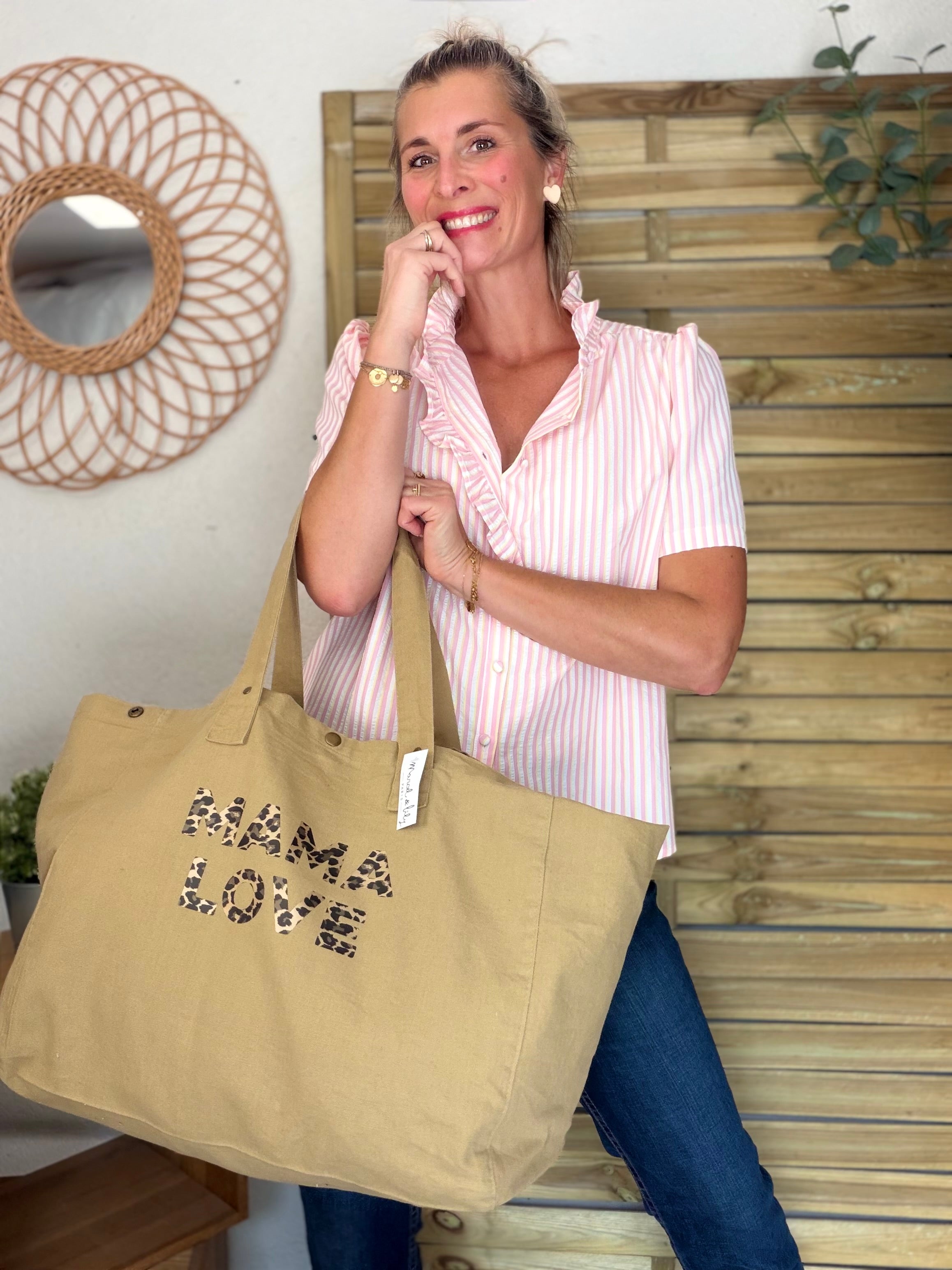 Sac week end MAMA LOVE Sable - Marcel et Lily