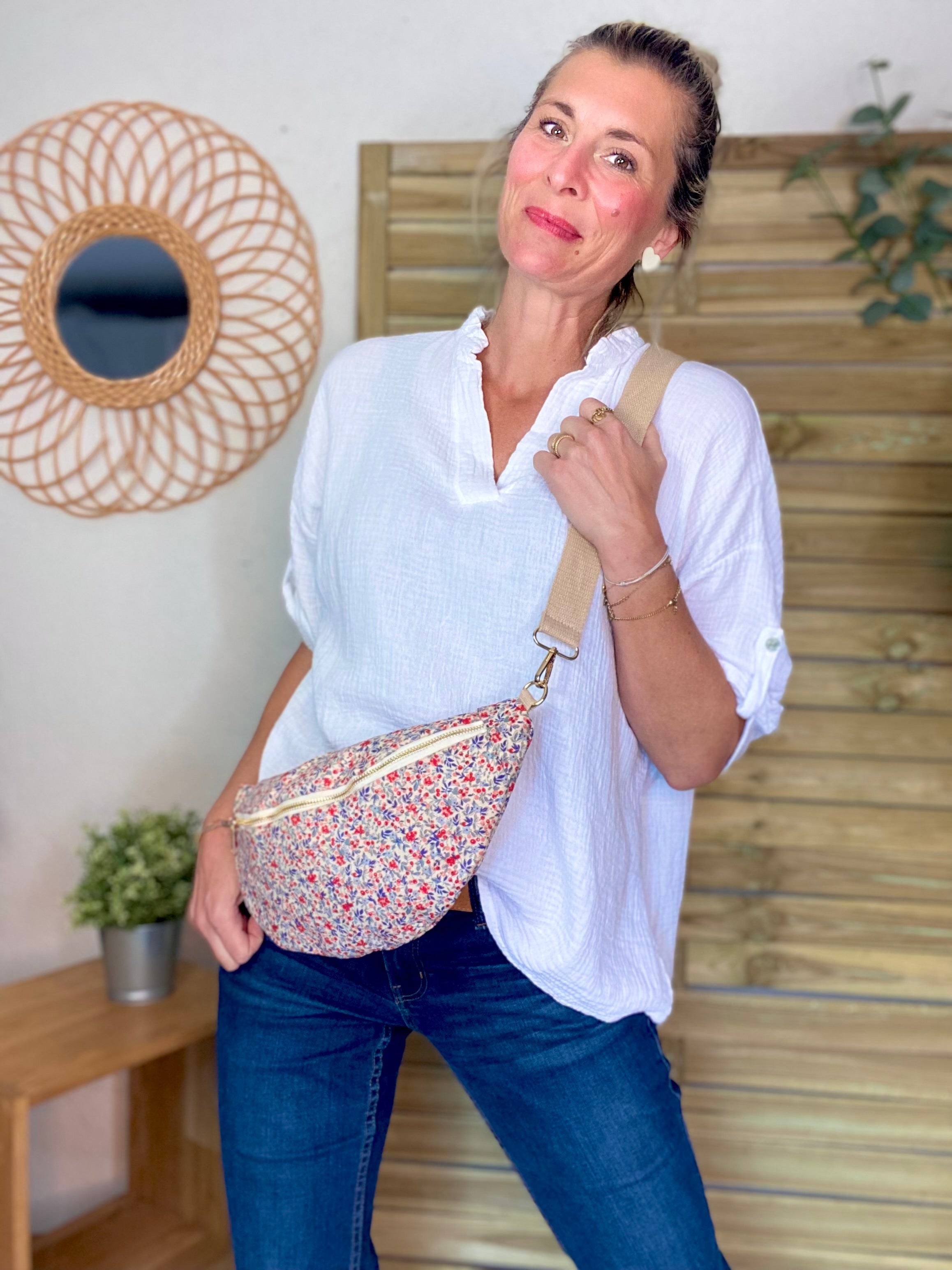 Sac banane XL velours Ciao Boum - IVY - Liberty (20 coloris)