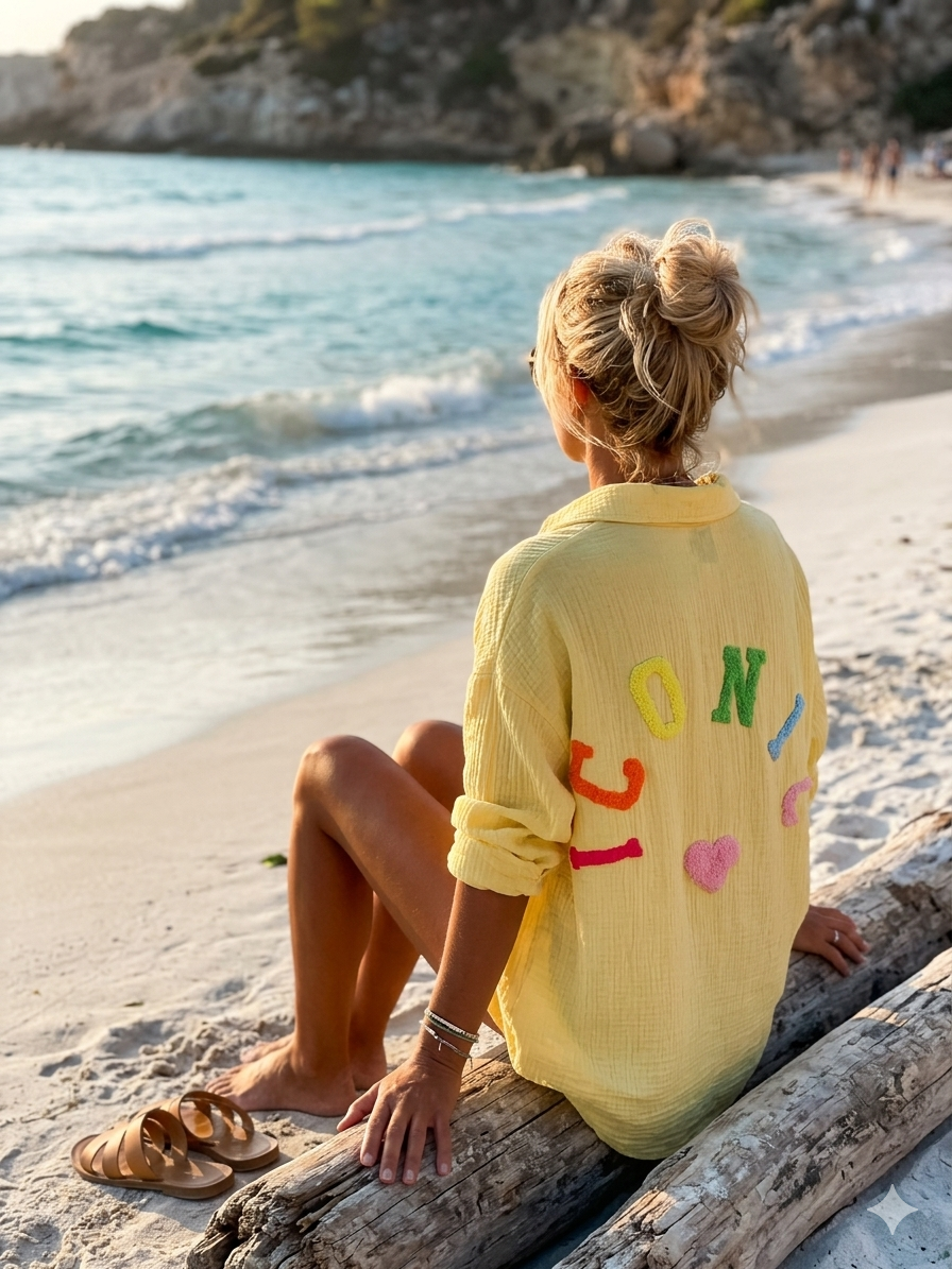 Chemise en gaze de coton ICONIC - ALANIS Jaune