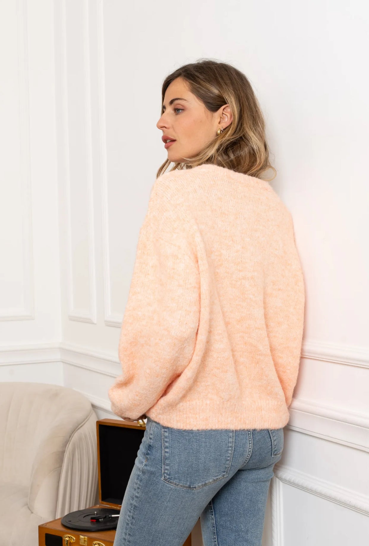 Gilet en maille MERYL - Abricot