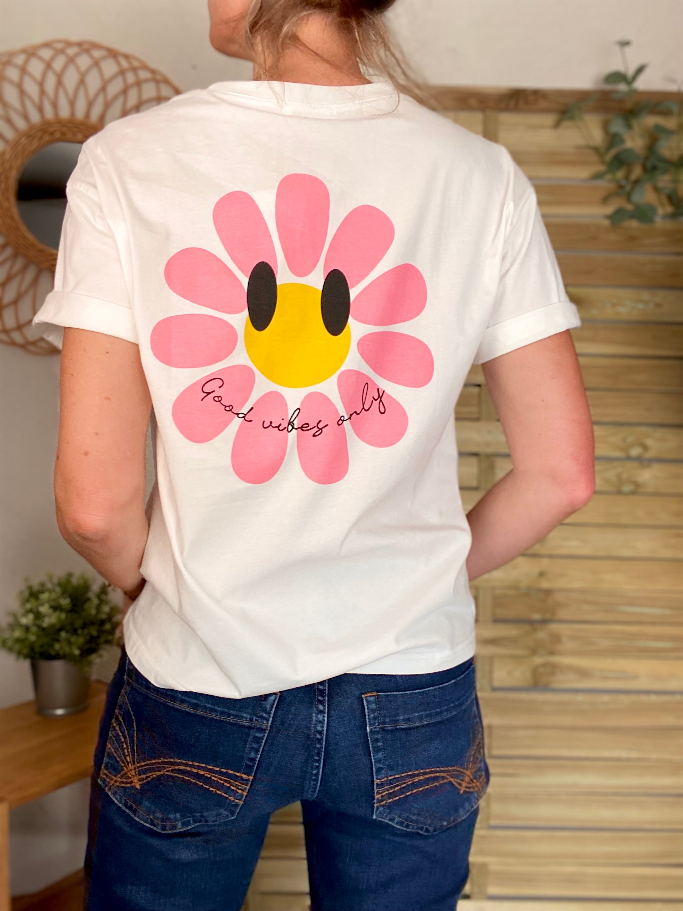 Tee shirt Good Vibes MARGUERITE 🌼 Blanc