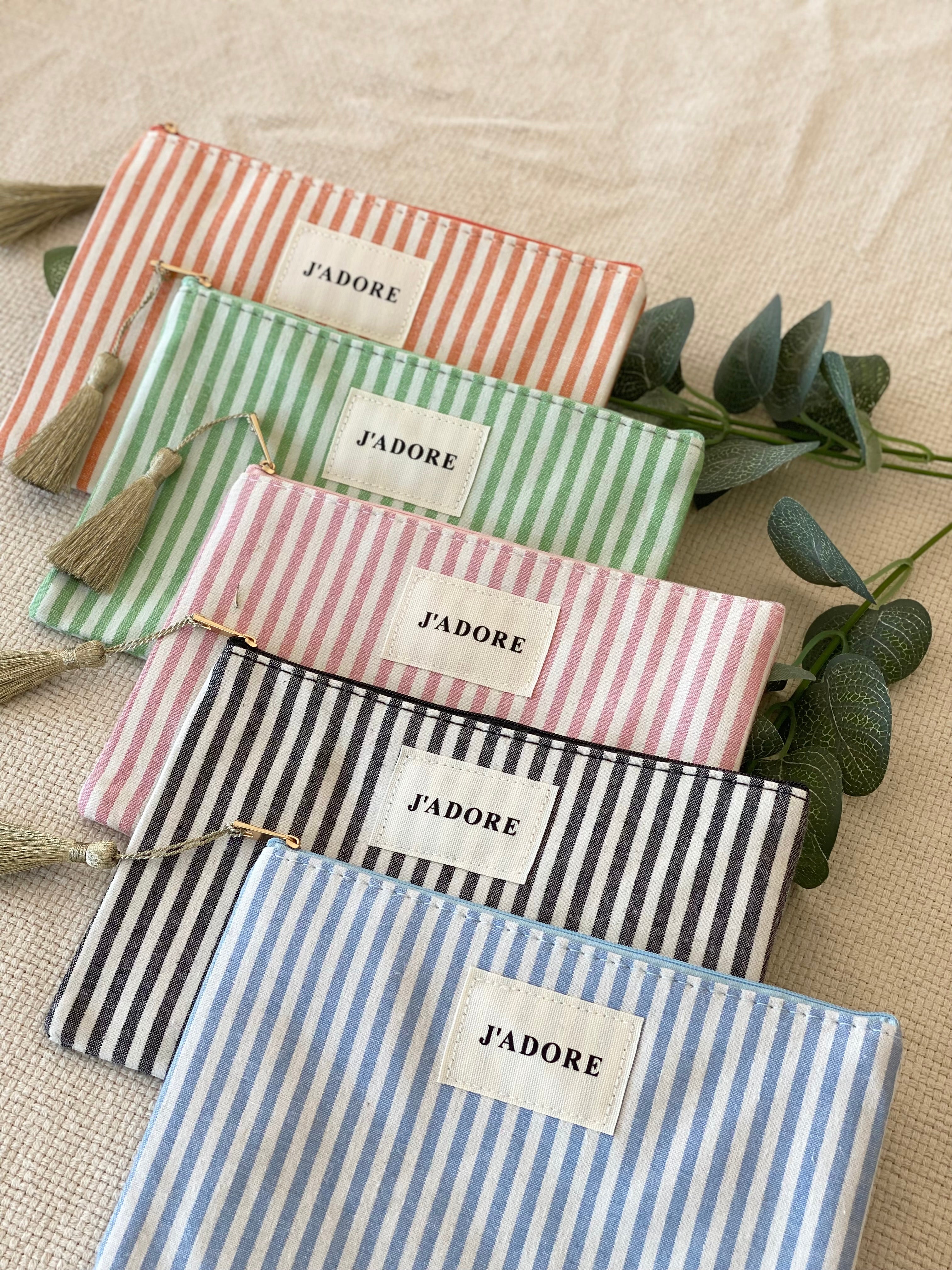 Pochette XL rayée «J’adore» - SARAH