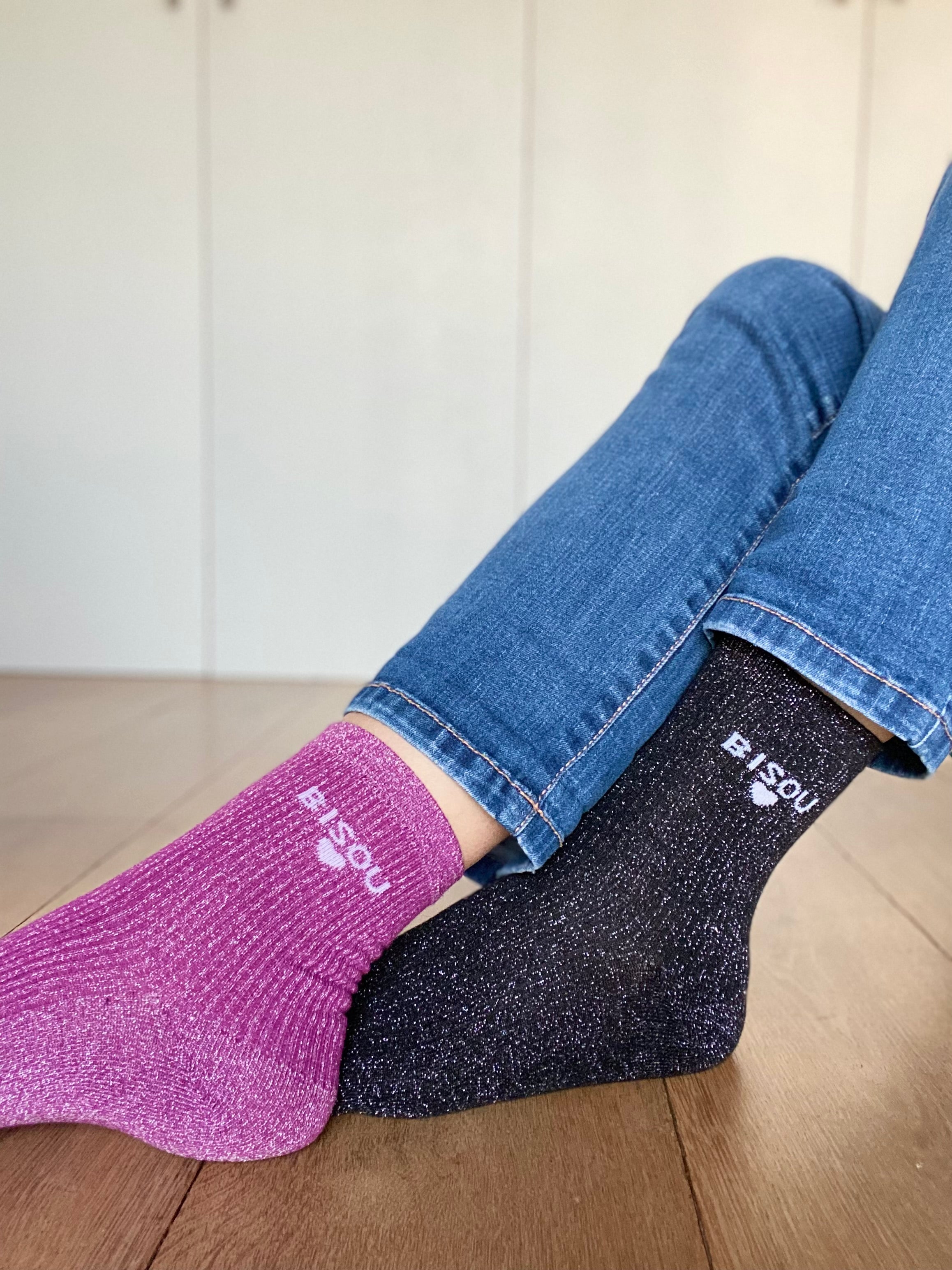 Chaussettes scintillantes glitter ZORA - Bisou