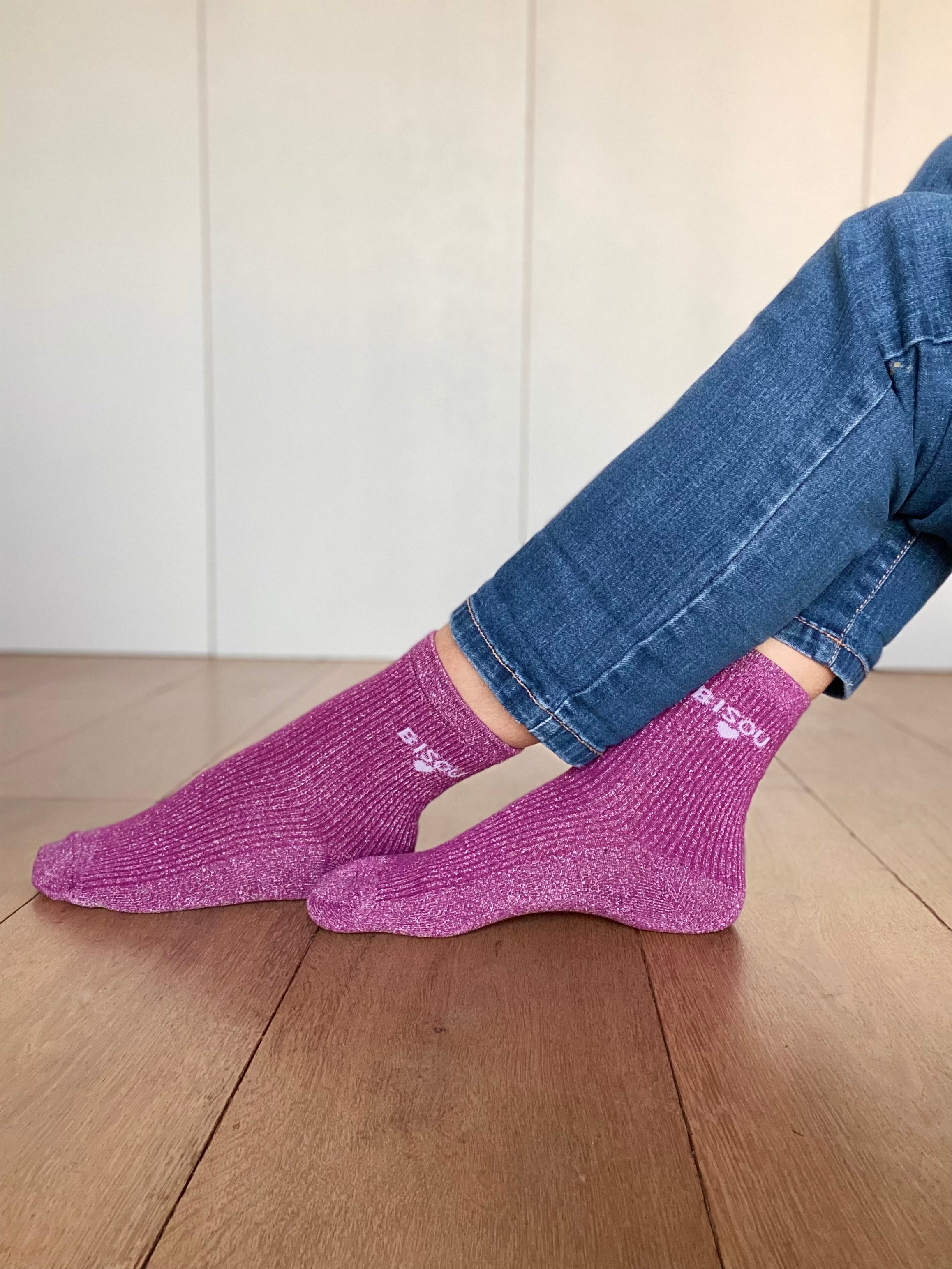 Chaussettes scintillantes glitter ZORA - Bisou