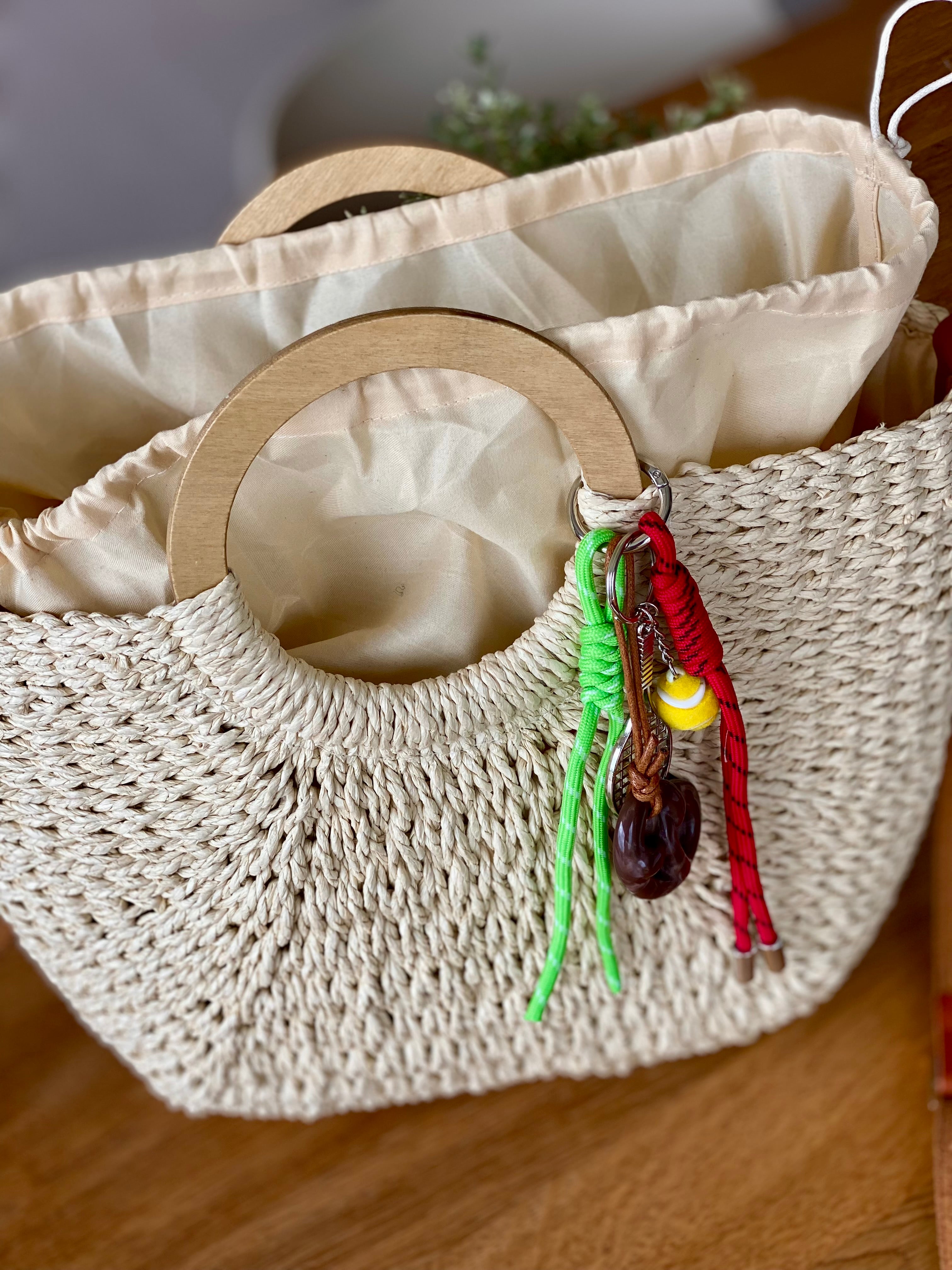 Sac à main et bandoulière en Paille PAULA - Beige clair