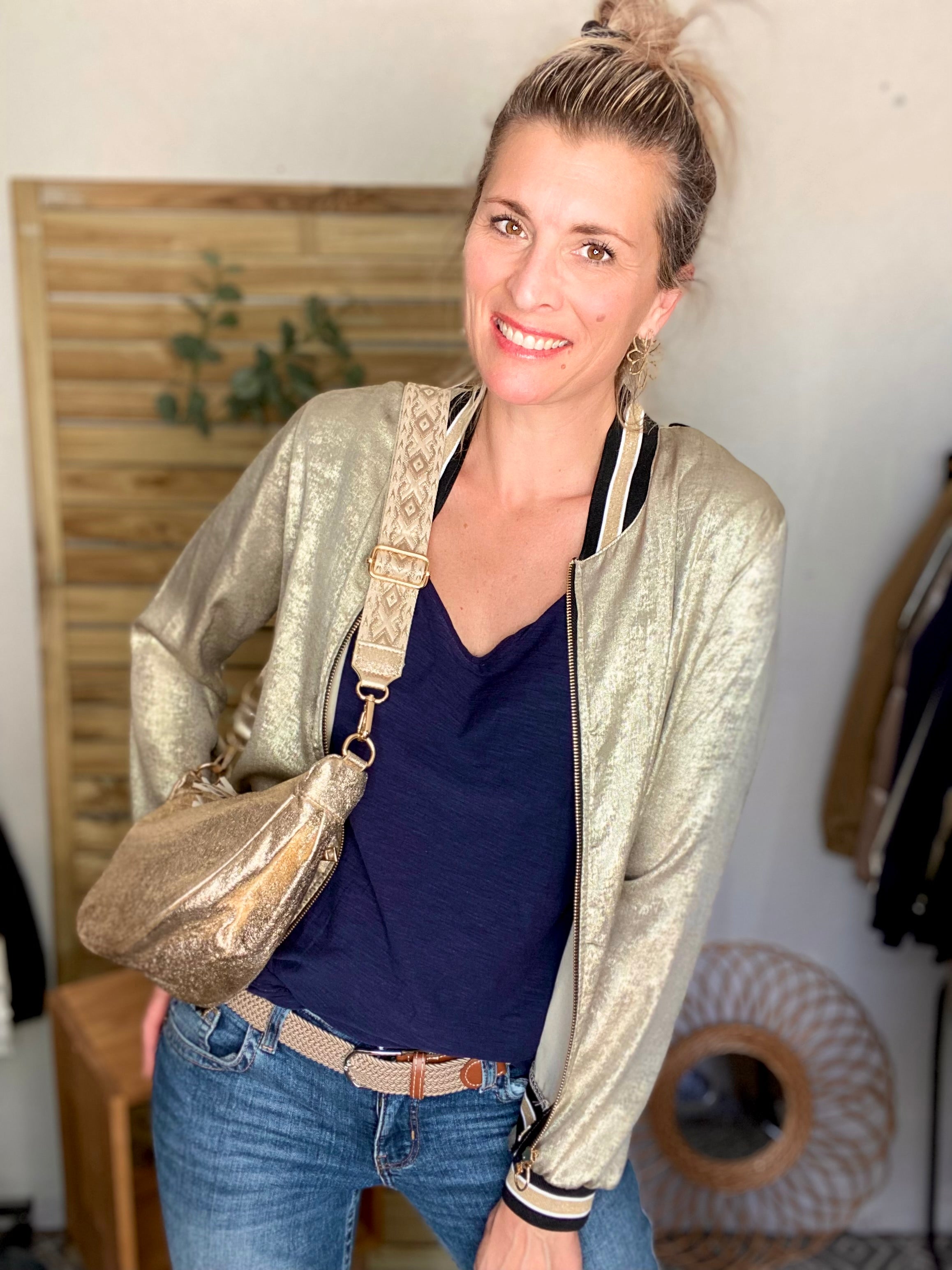 Veste bombers léger EMILY - Doré foncé - taille unique