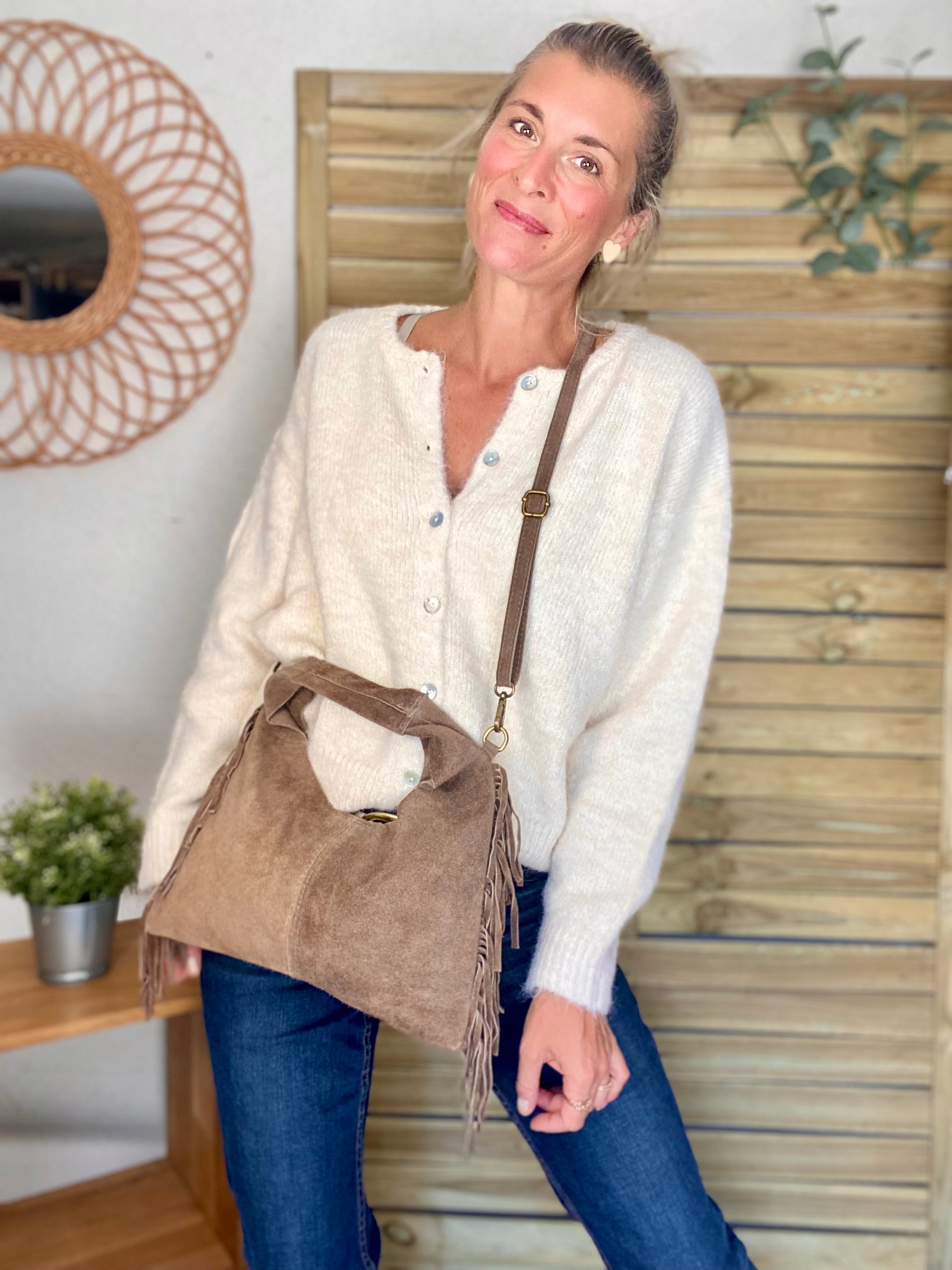Gilet en maille SYDNEY - Crème chiné