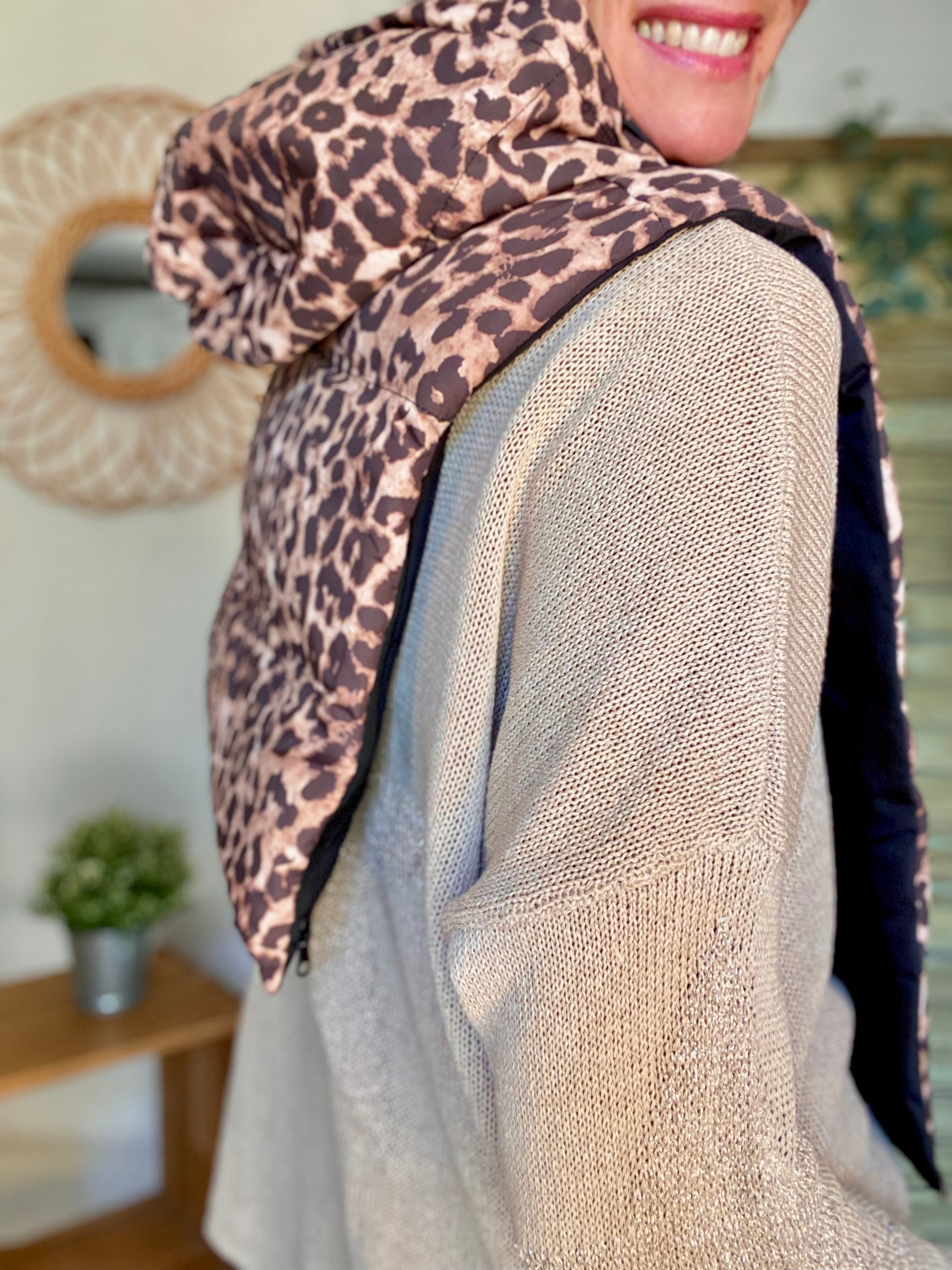 Col capuche amovible réversible ZACK - Noir / Léo 🐆