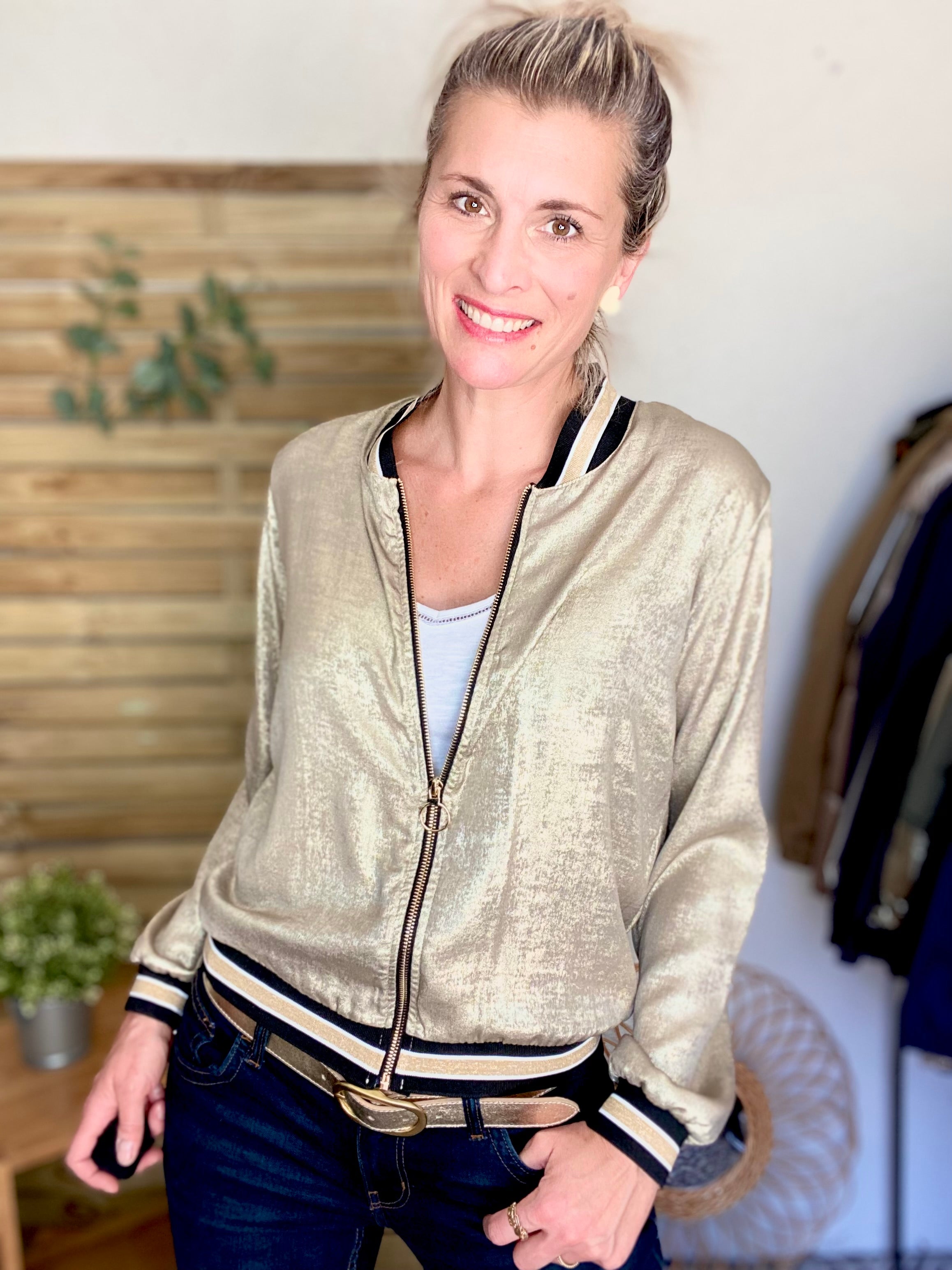 Veste bombers léger EMILY - Doré foncé - taille unique