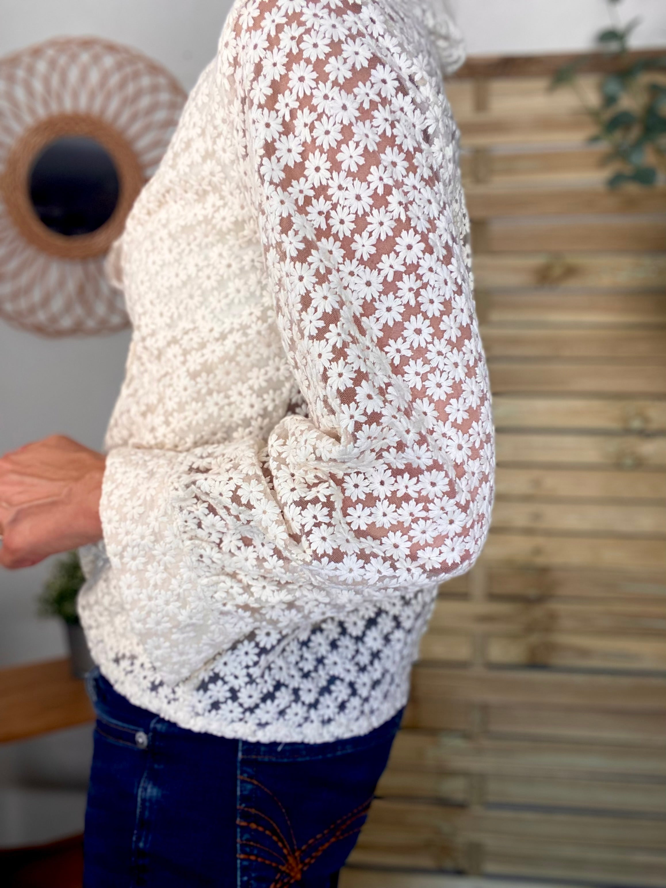 Blouse ajourée crochet ROMANE