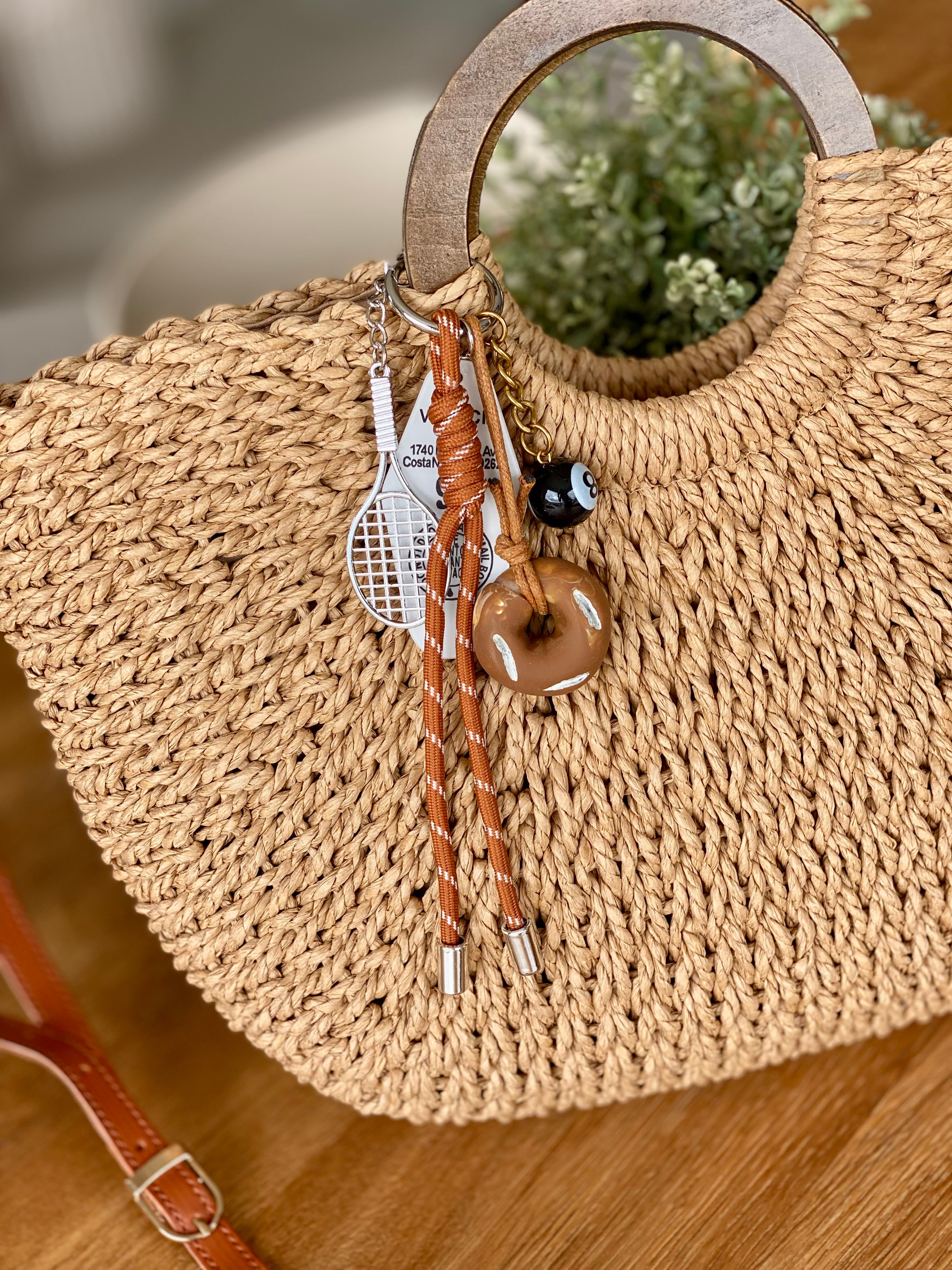 Sac à main et bandoulière en paille PAULA - Beige foncé