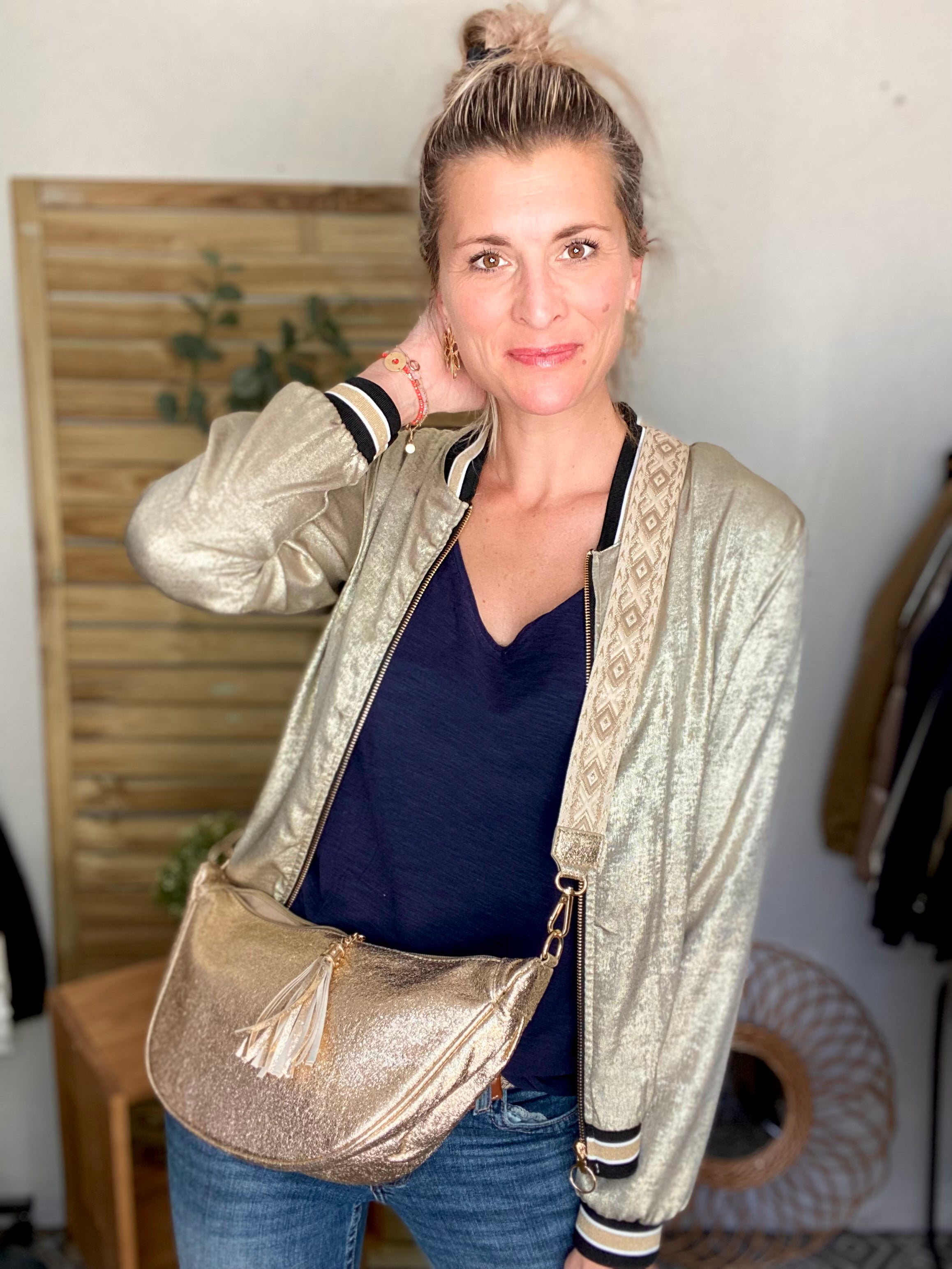 Veste bombers léger EMILY - Doré foncé - taille unique