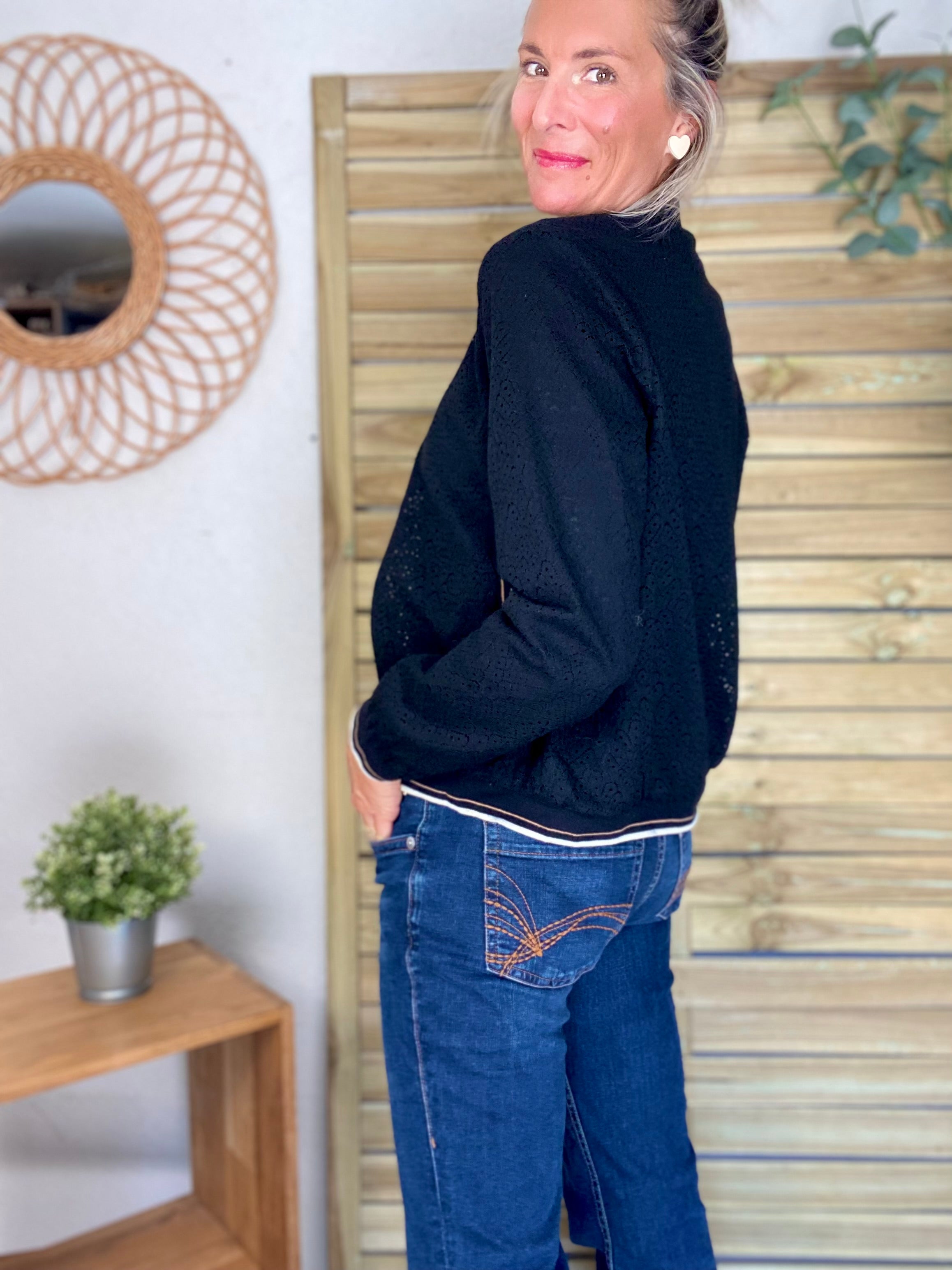 Veste bombers en crochet MAXANCE