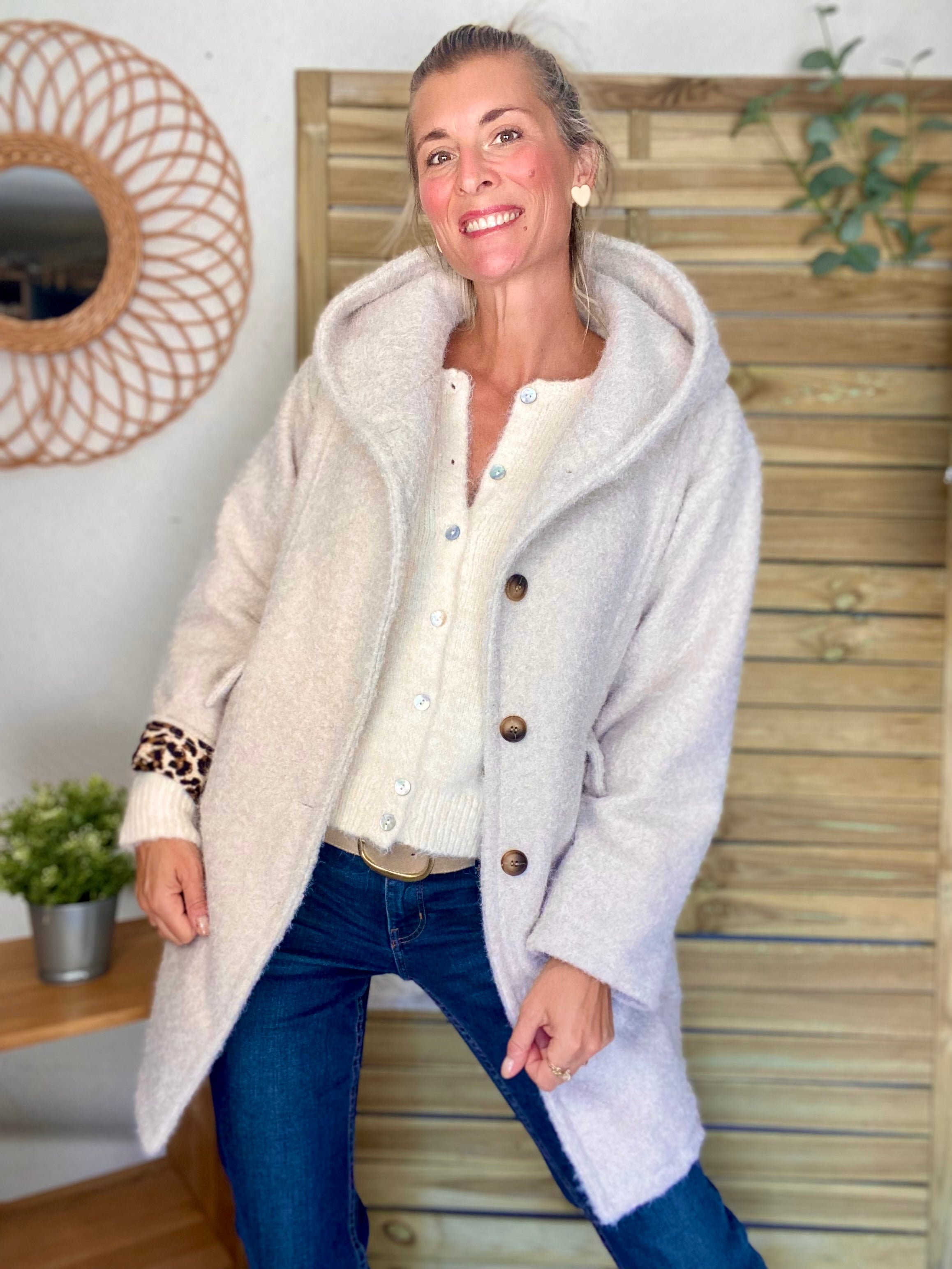 Gilet en maille SYDNEY - Crème chiné