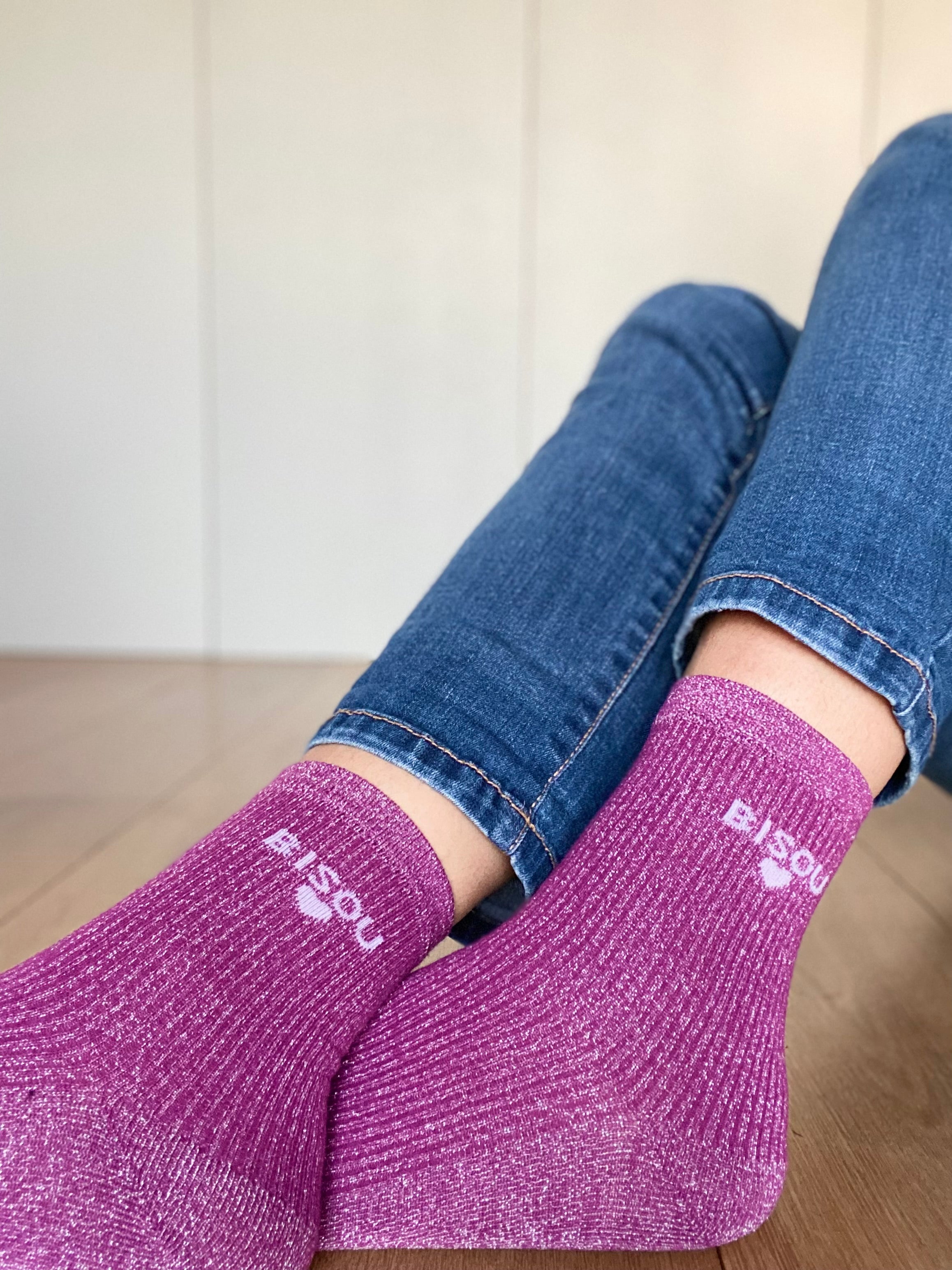 Chaussettes scintillantes glitter ZORA - Bisou