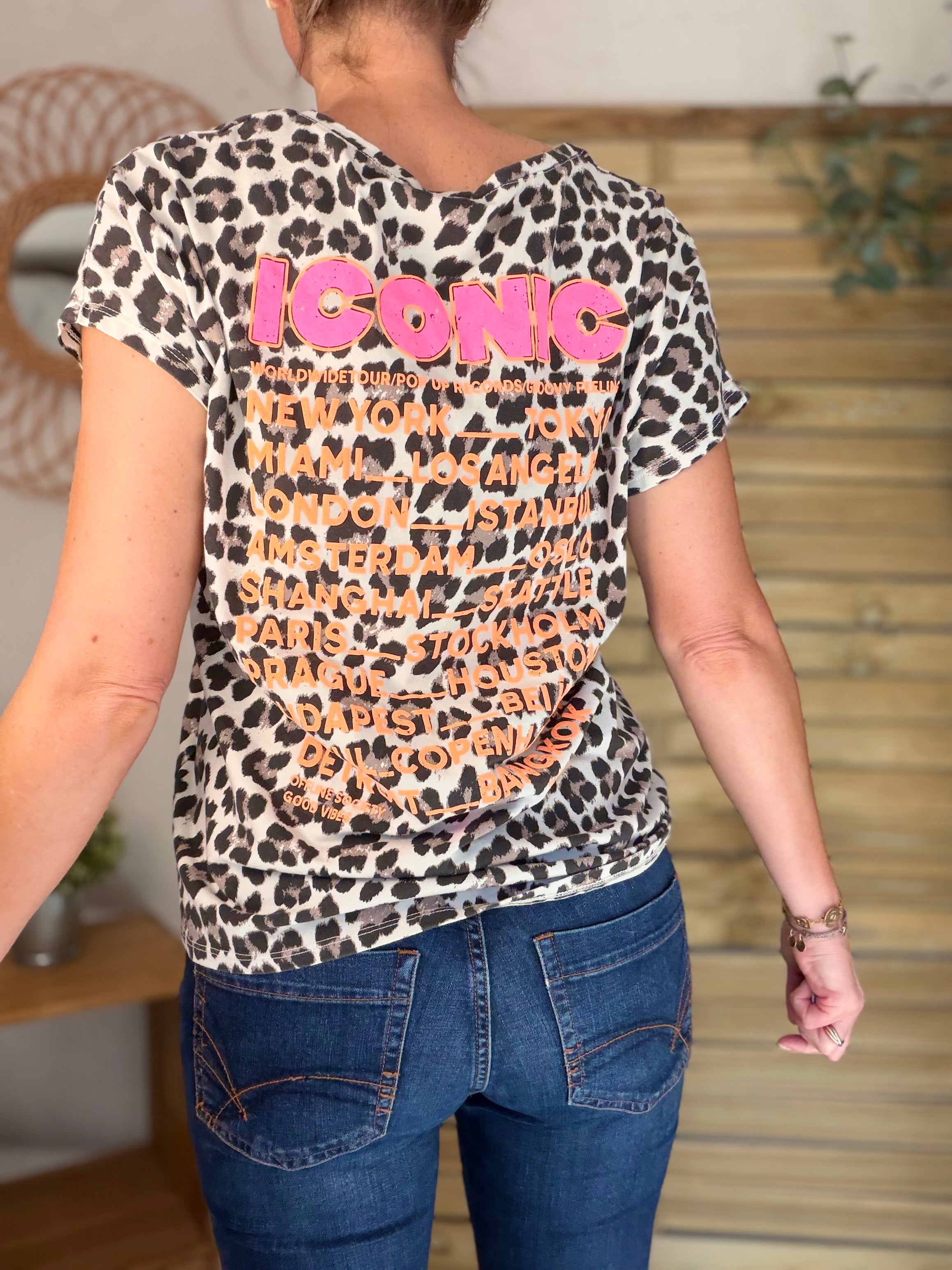 Top léo ICONIC col V - TANIA Beige
