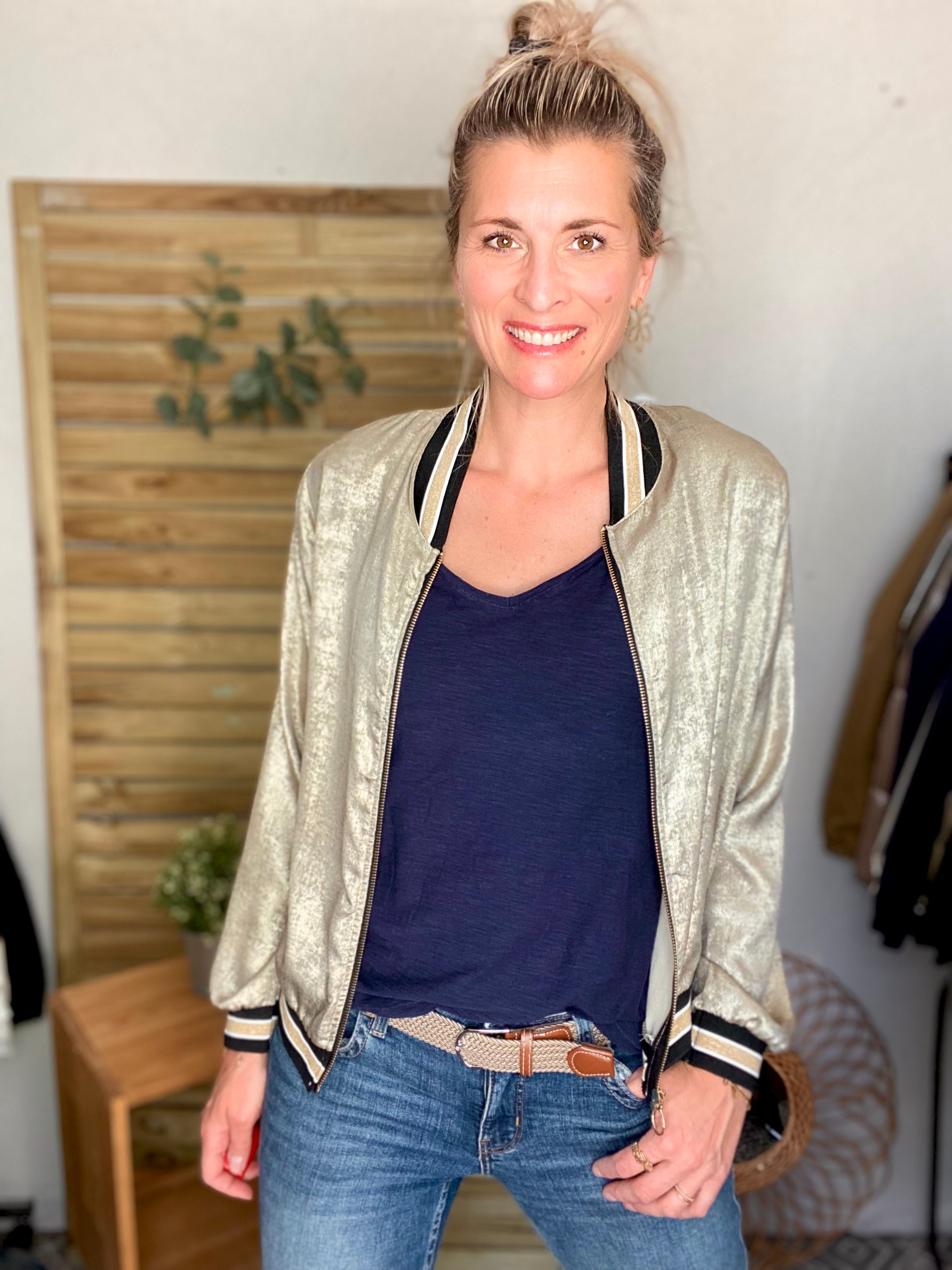 Veste bombers léger EMILY - Doré foncé - taille unique