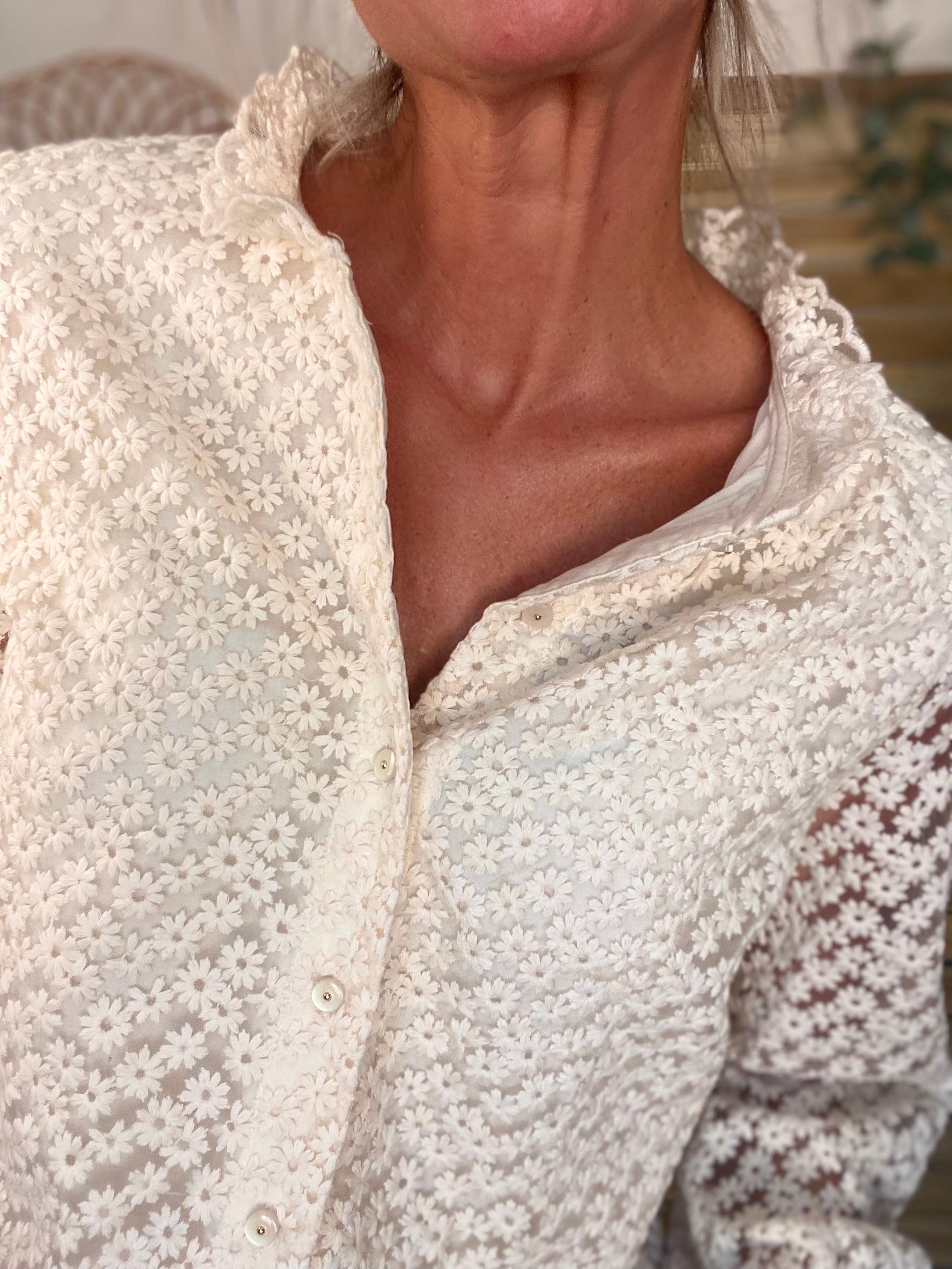 Blouse ajourée crochet ROMANE