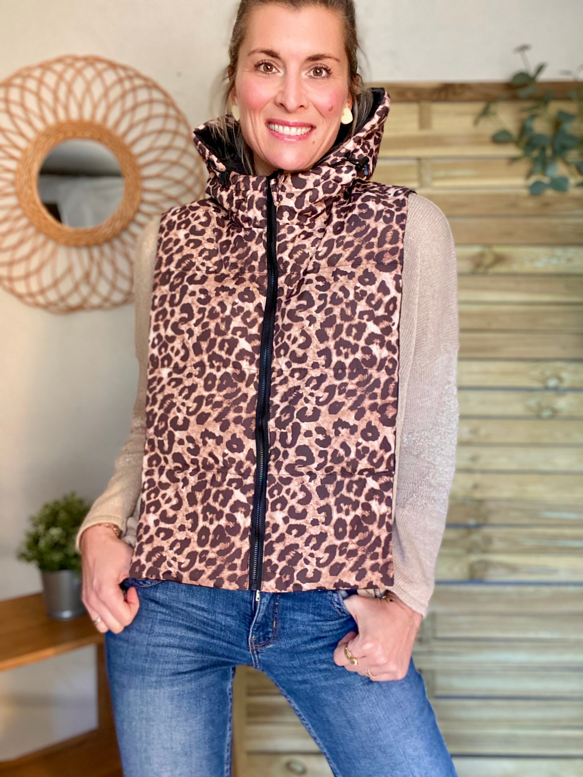 Col capuche amovible réversible ZACK - Noir / Léo 🐆