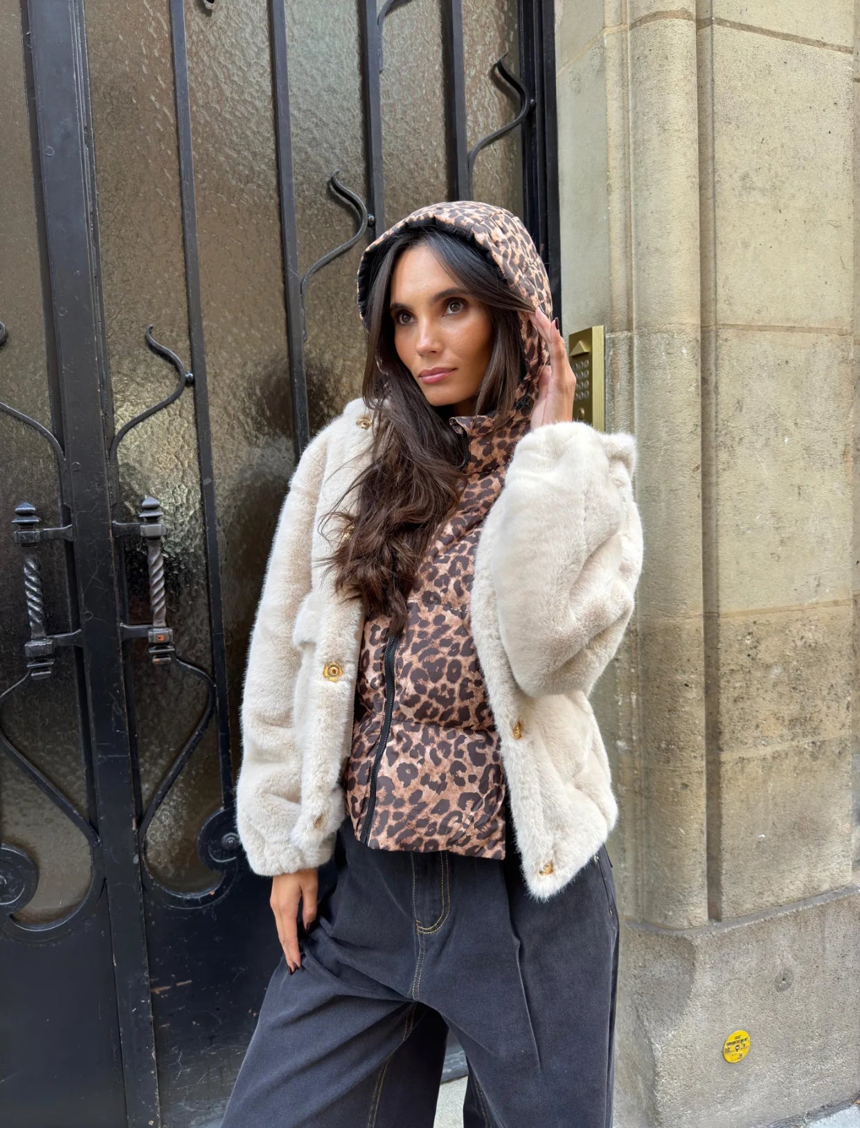 Col capuche amovible réversible ZACK - Noir / Léo 🐆