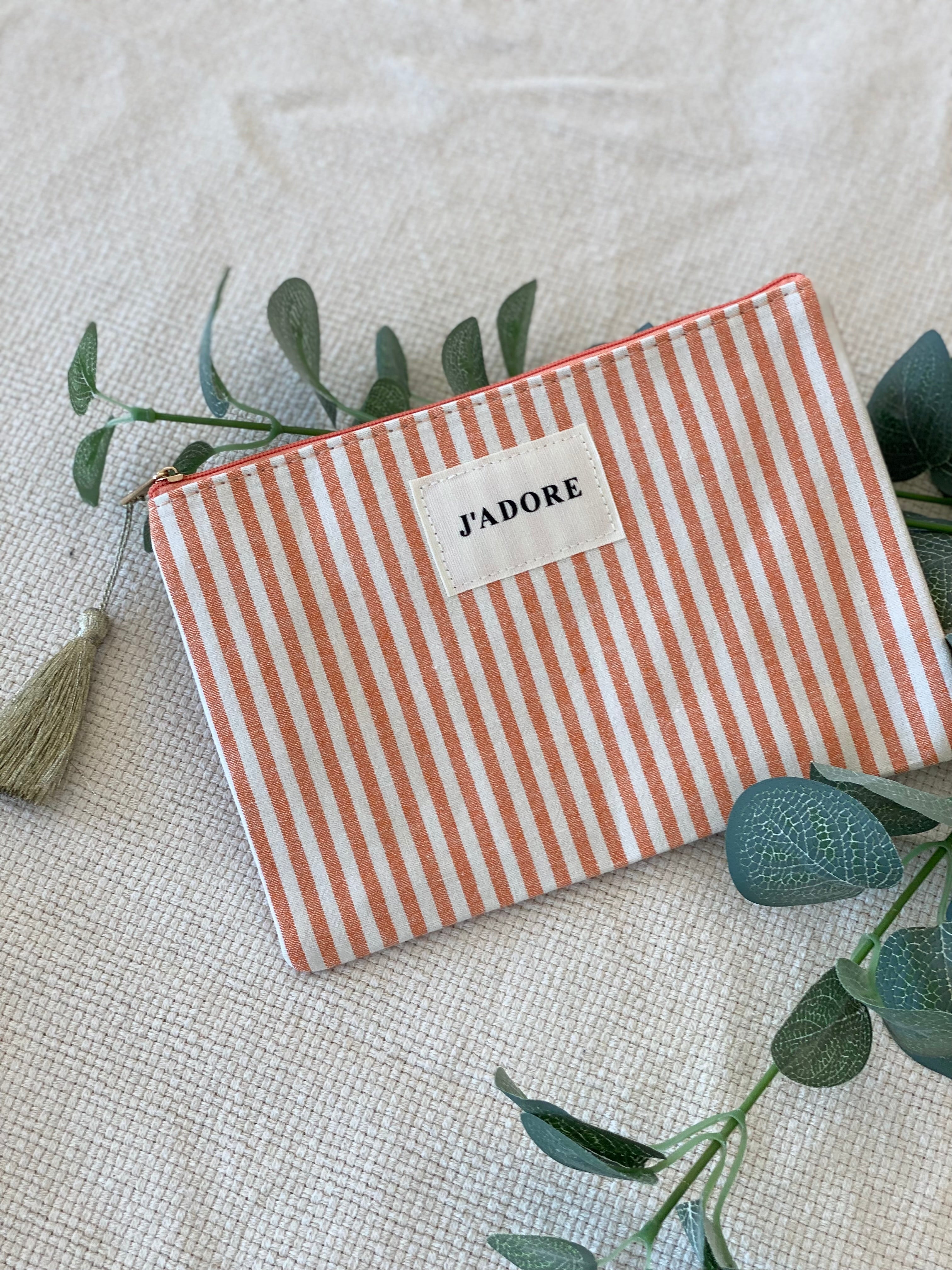 Pochette XL rayée «J’adore» - SARAH
