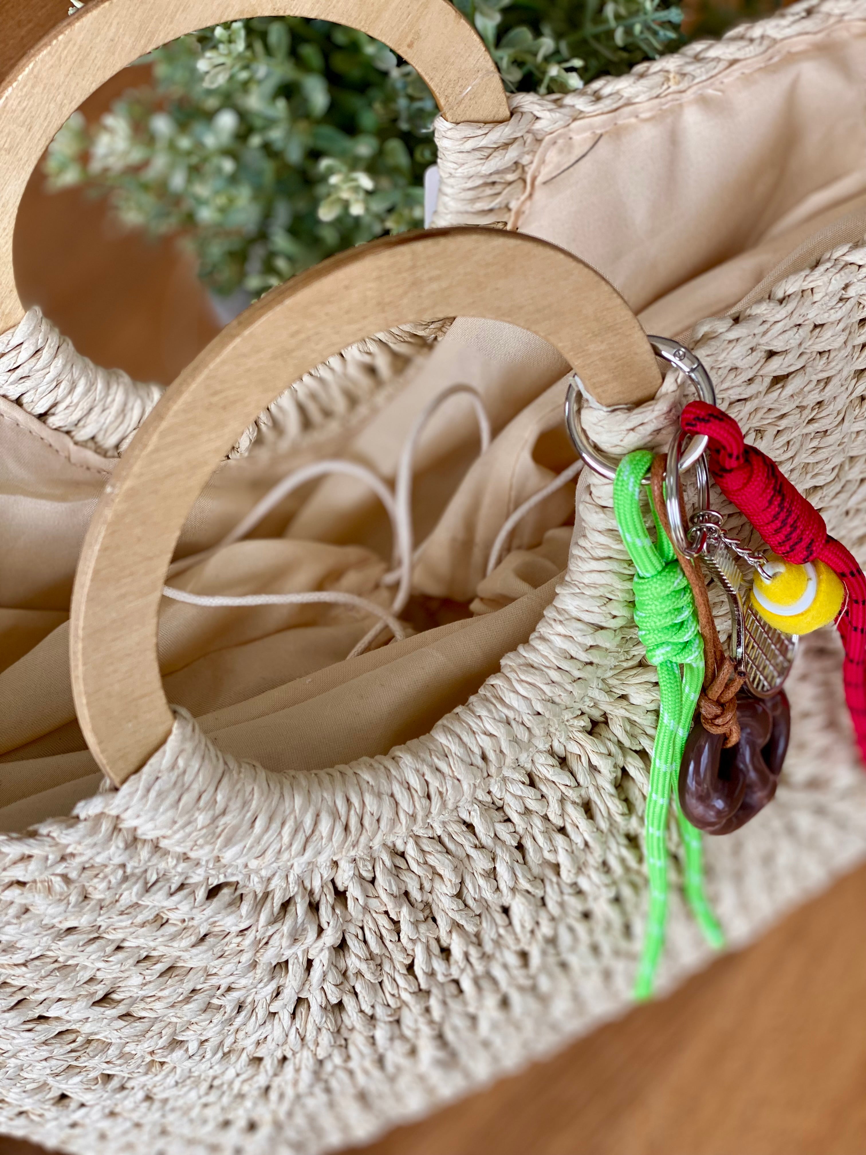 Sac à main et bandoulière en Paille PAULA - Beige clair