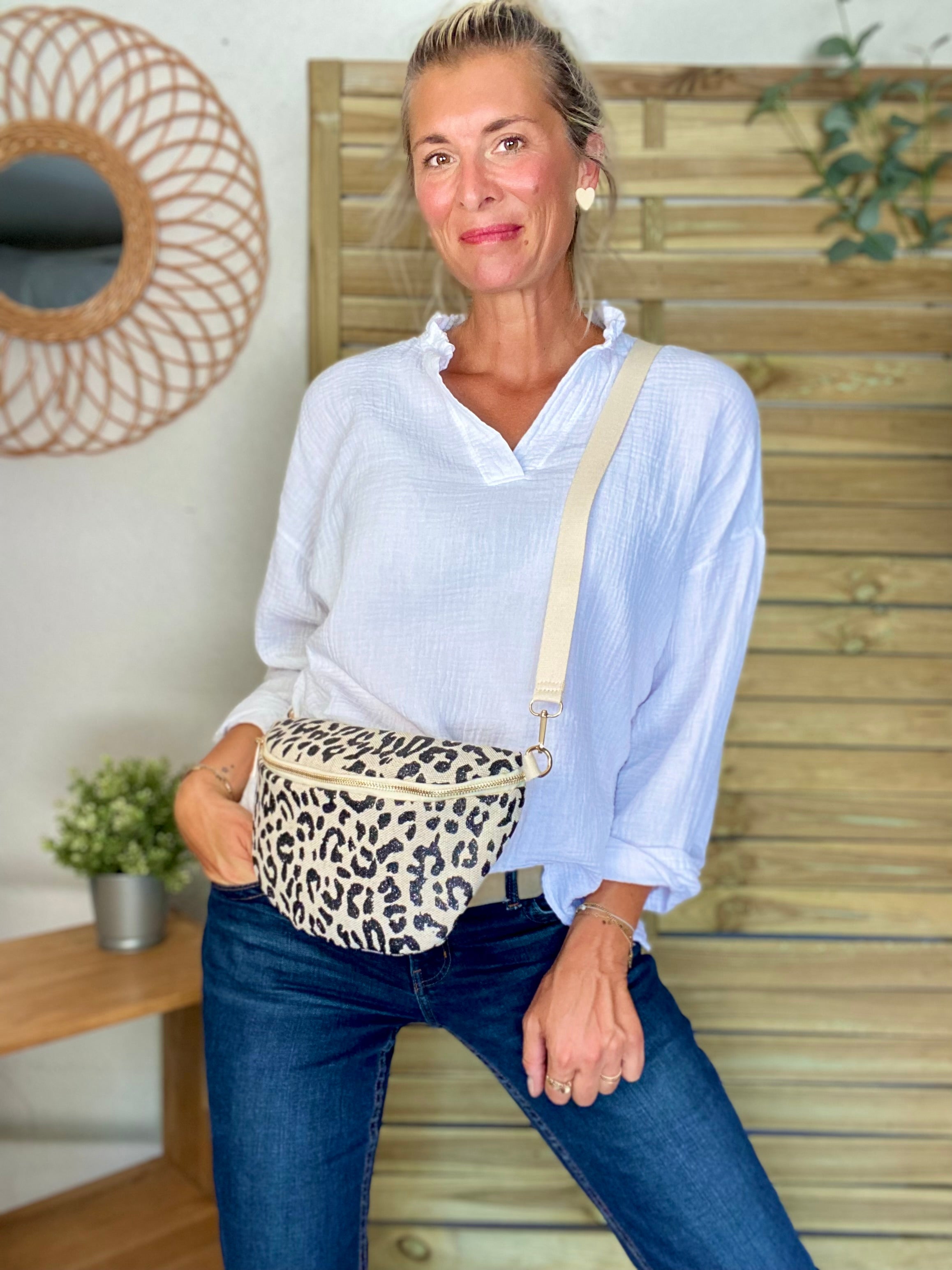 Blouse en gaze de coton SIERRA Blanche - manches longues