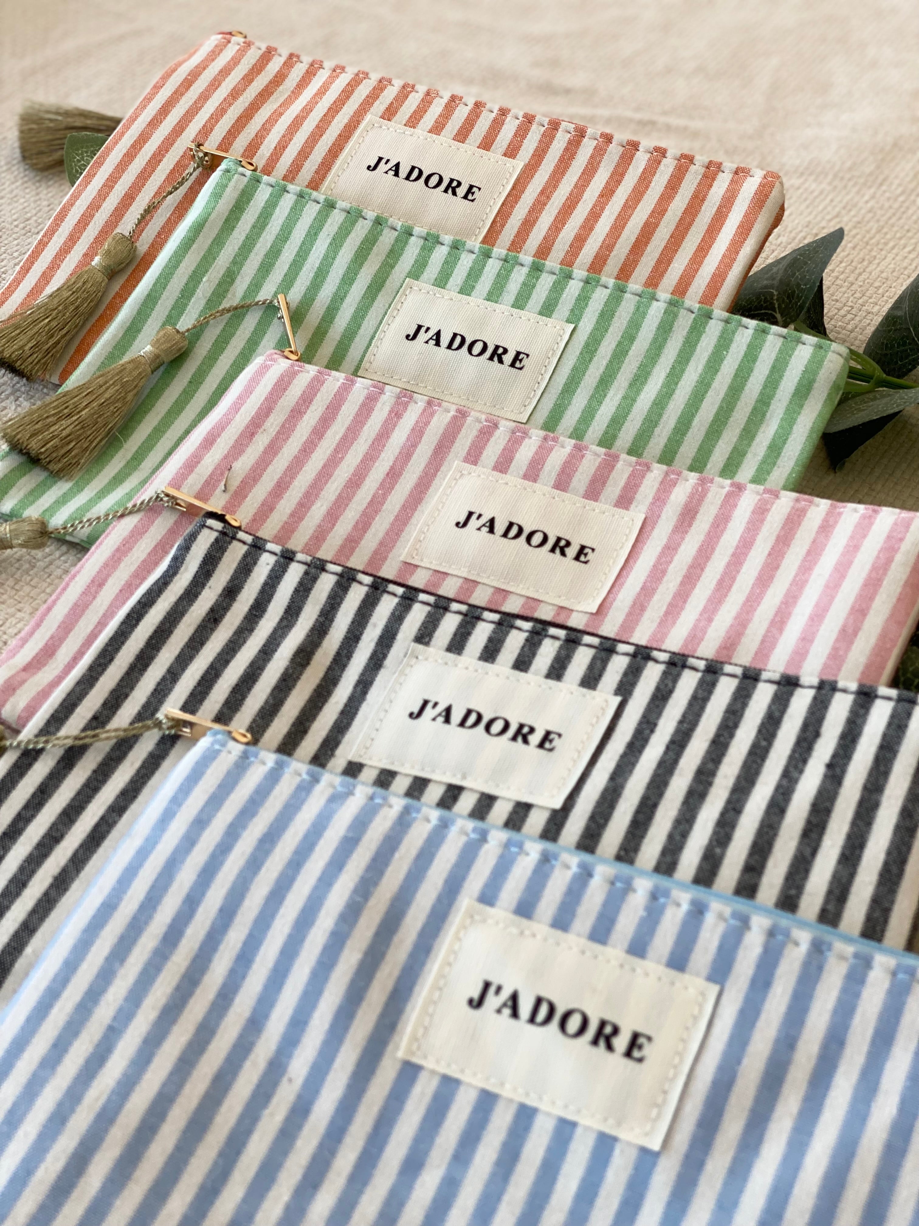 Pochette XL rayée «J’adore» - SARAH